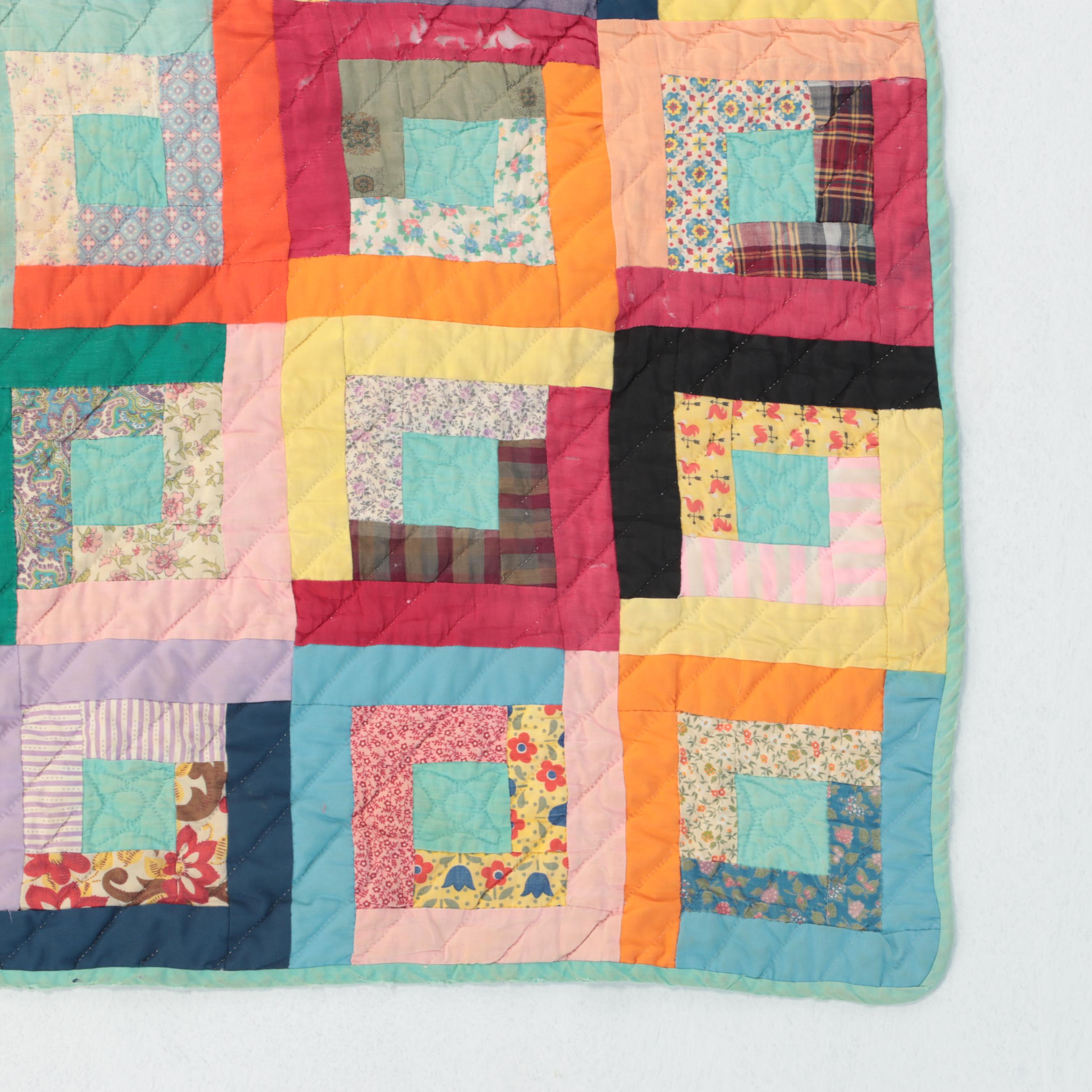 Handmade "Log Cabin" Quilt