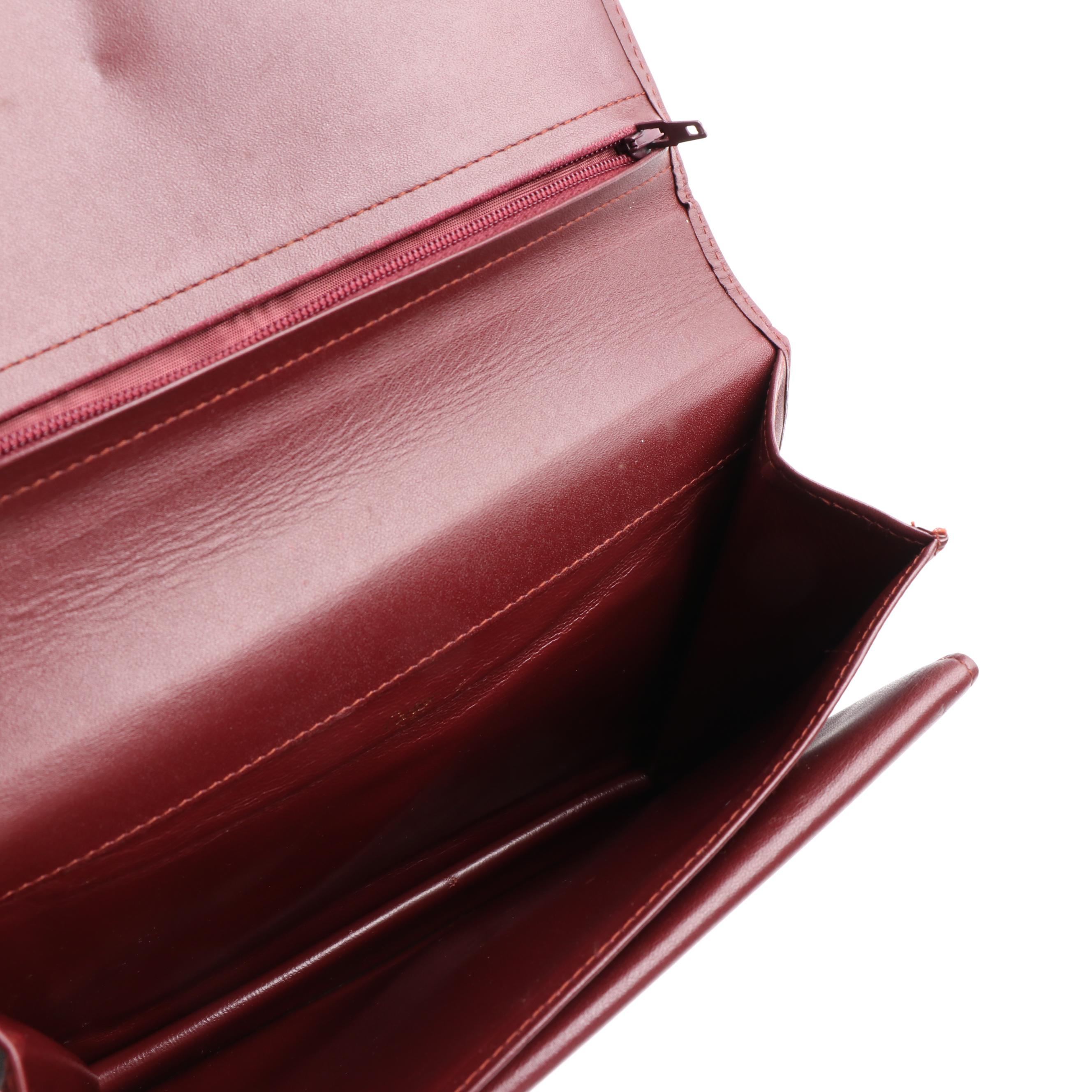 Cartier Must de Cartier Burgundy Leather Clutch Bag