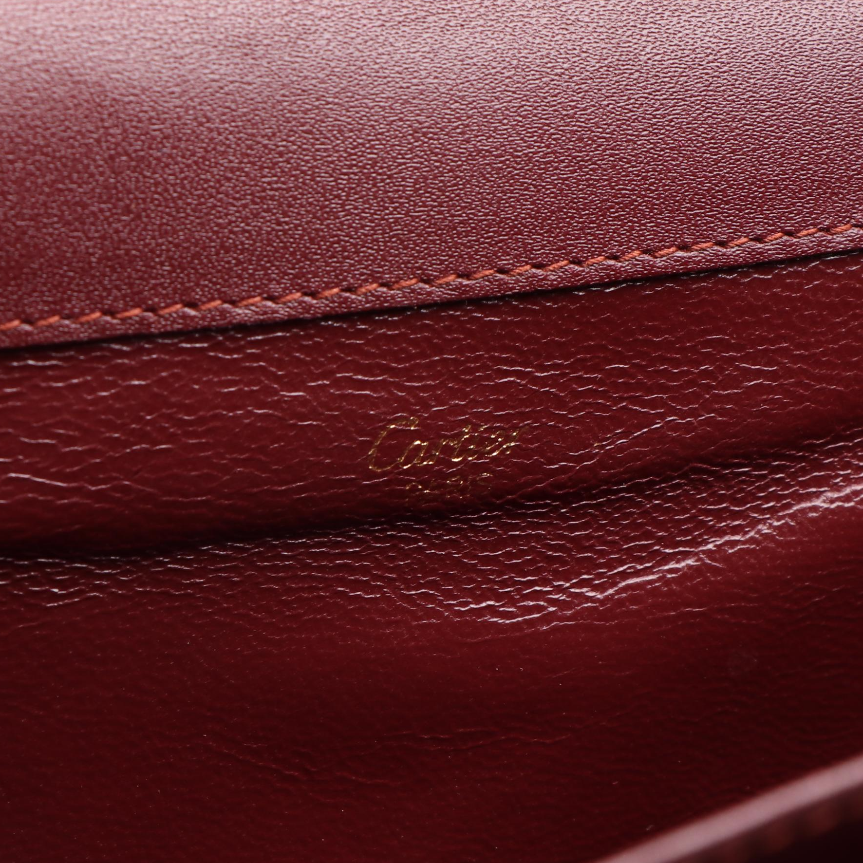 Cartier Must de Cartier Burgundy Leather Clutch Bag