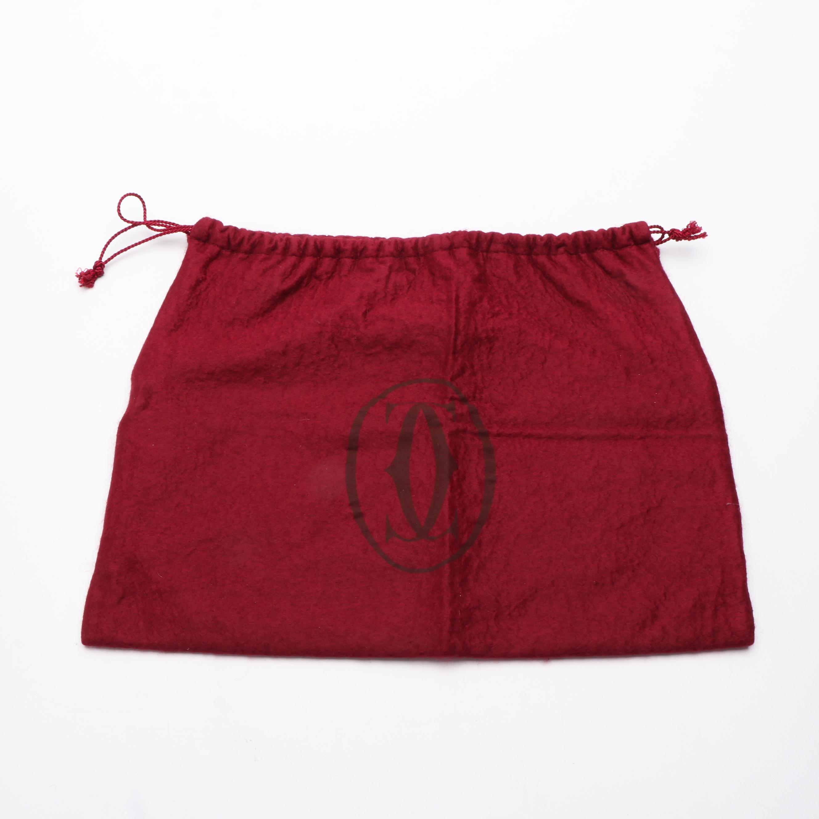 Cartier Must de Cartier Burgundy Leather Clutch Bag