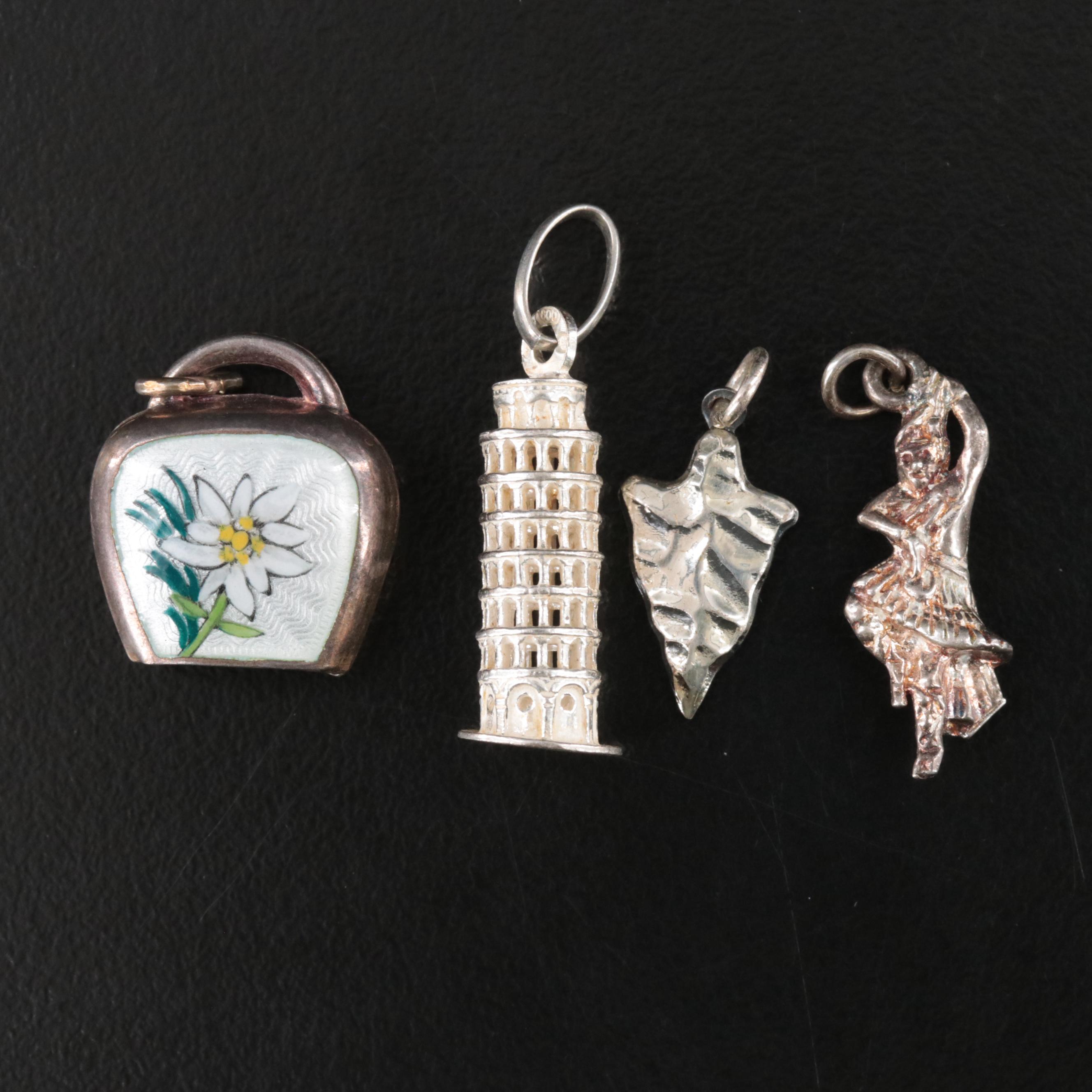 Vintage Sterling Travel Bracelet Including 835, 800 and 900 Silver