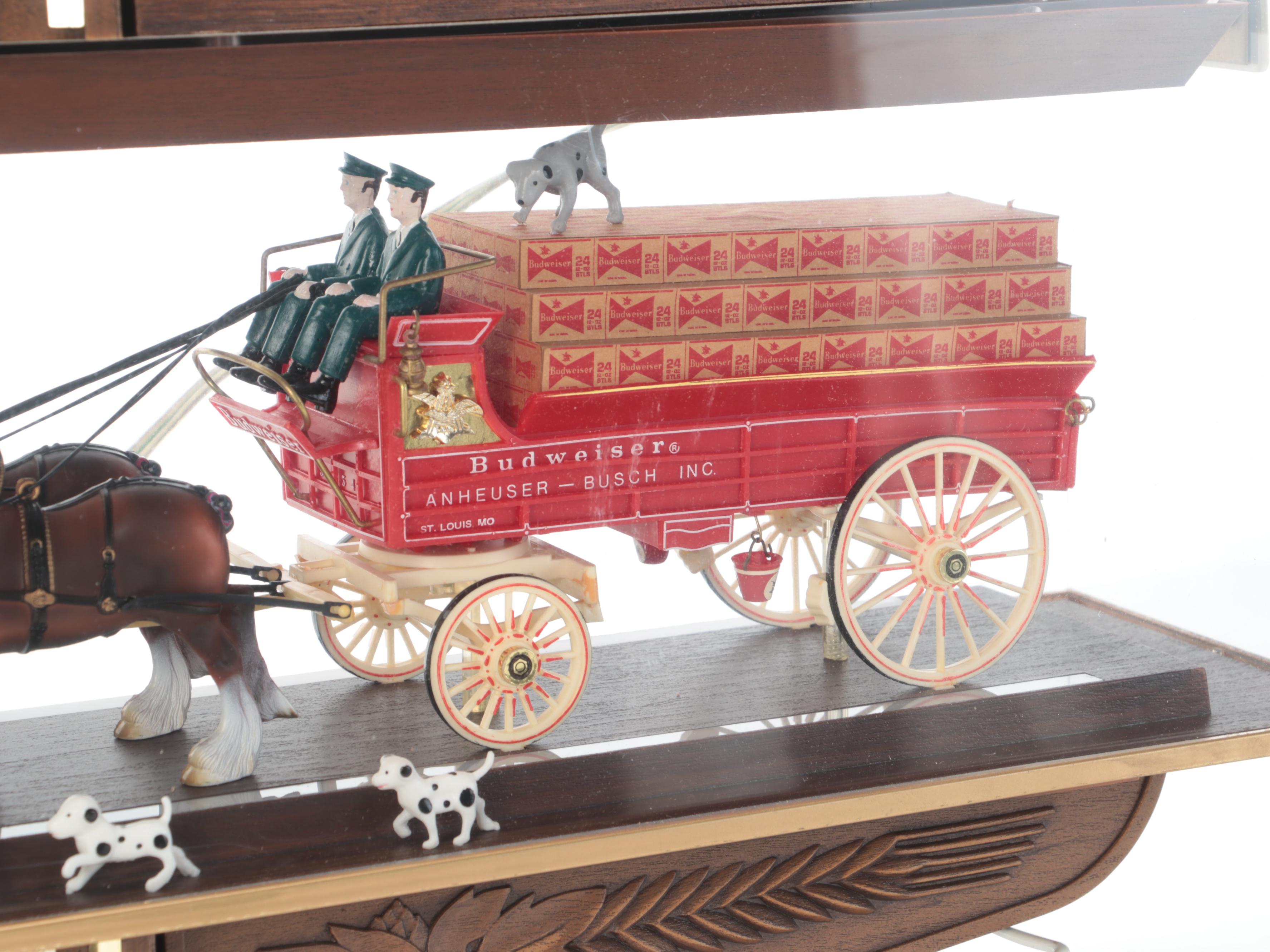 Budweiser Beer World Champion Clydesdale Team Advertising Clock Sign, 1980s