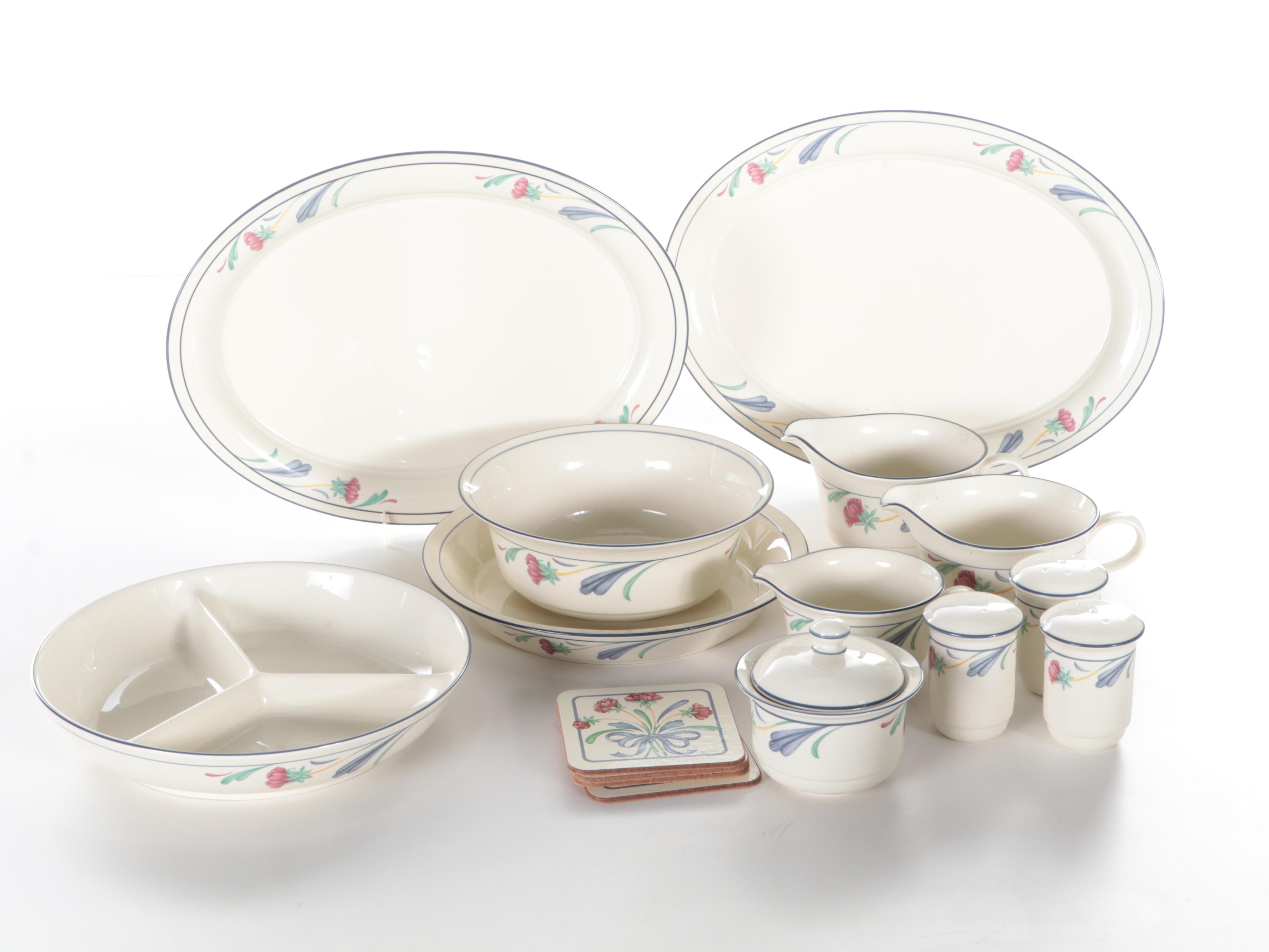 Lenox "Poppies On Blue" Chinastone Dinnerware and Serving Accessories