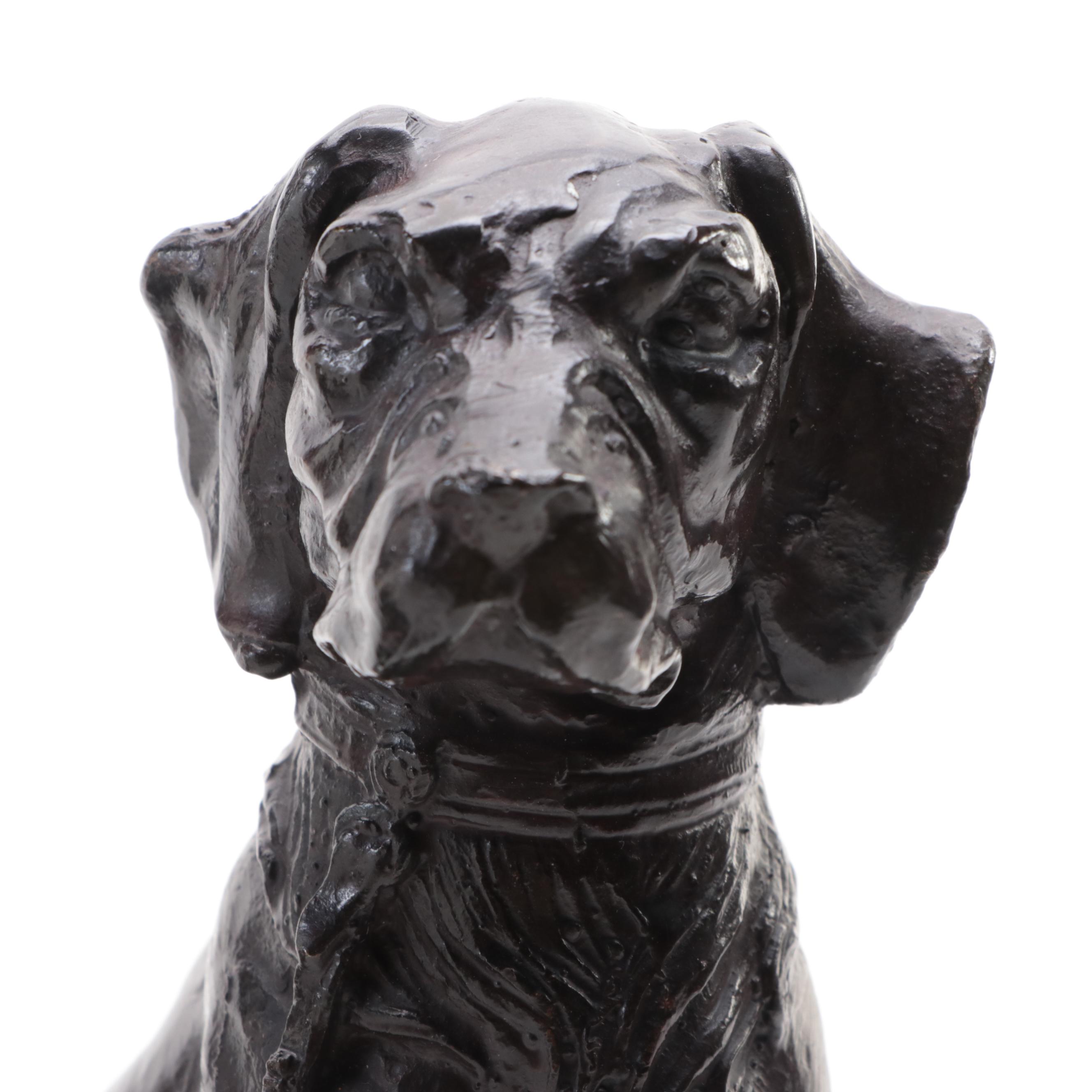 Cast Bronze Hound Dog Bookends