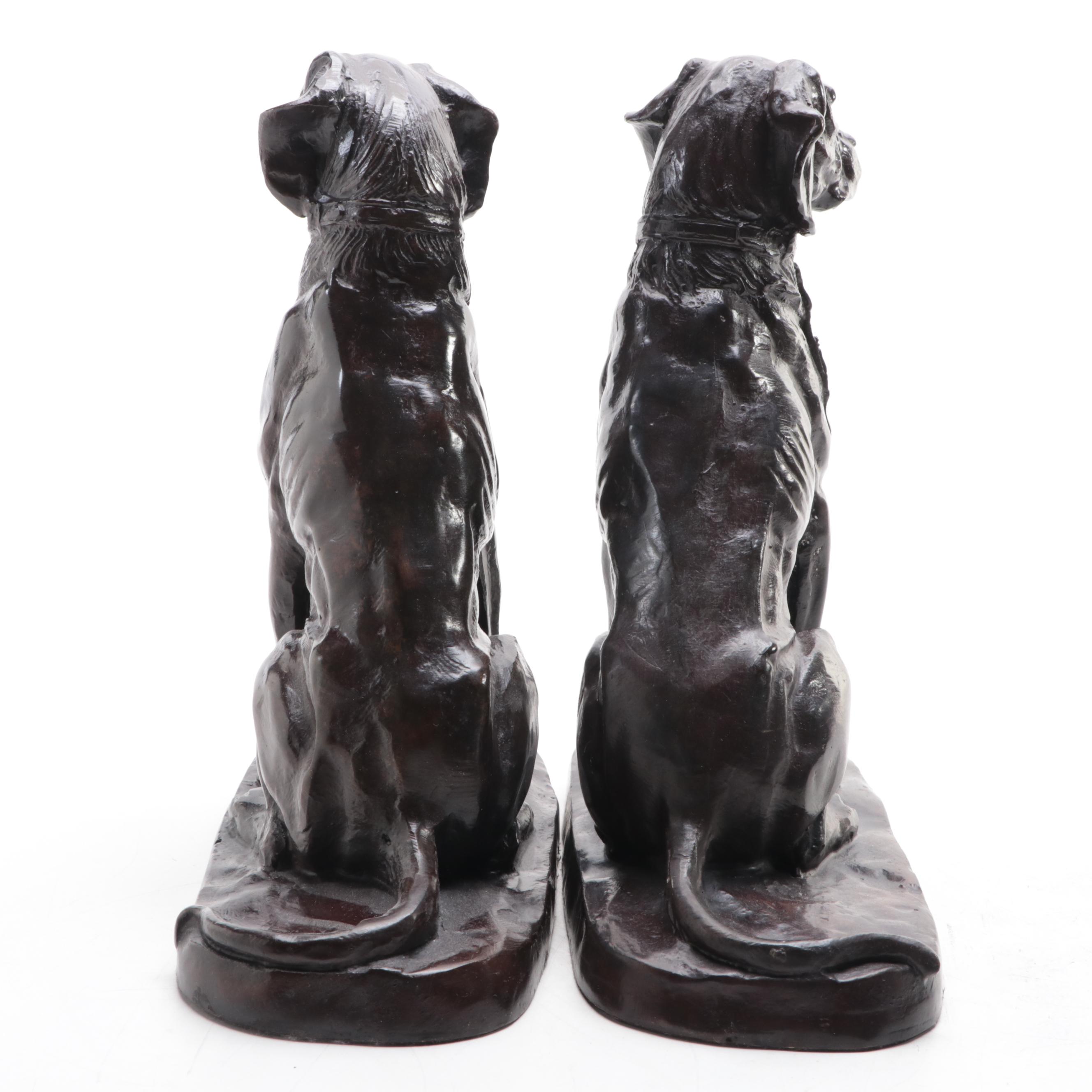 Cast Bronze Hound Dog Bookends