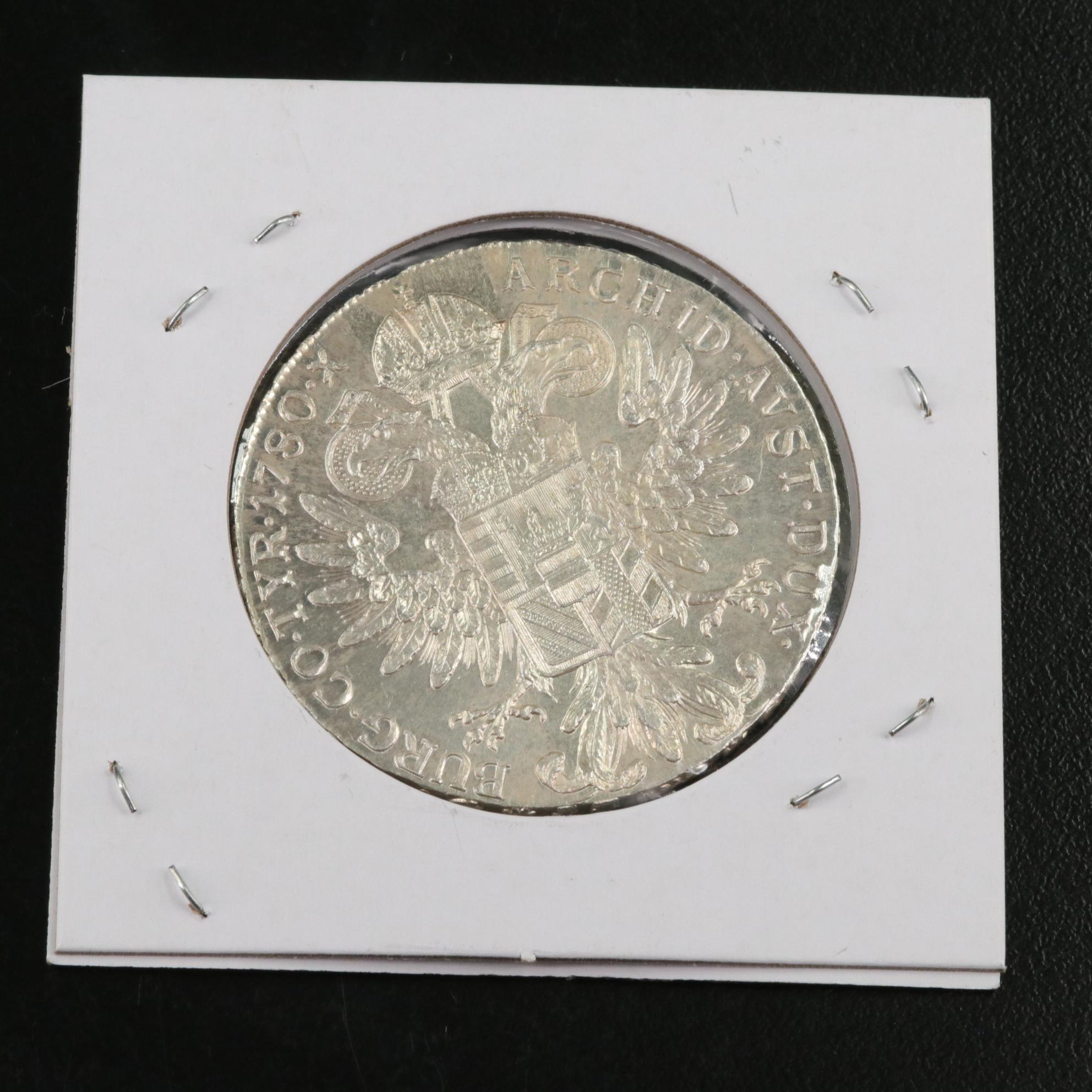 1780 Maria Theresa Thaler Restrike Coin