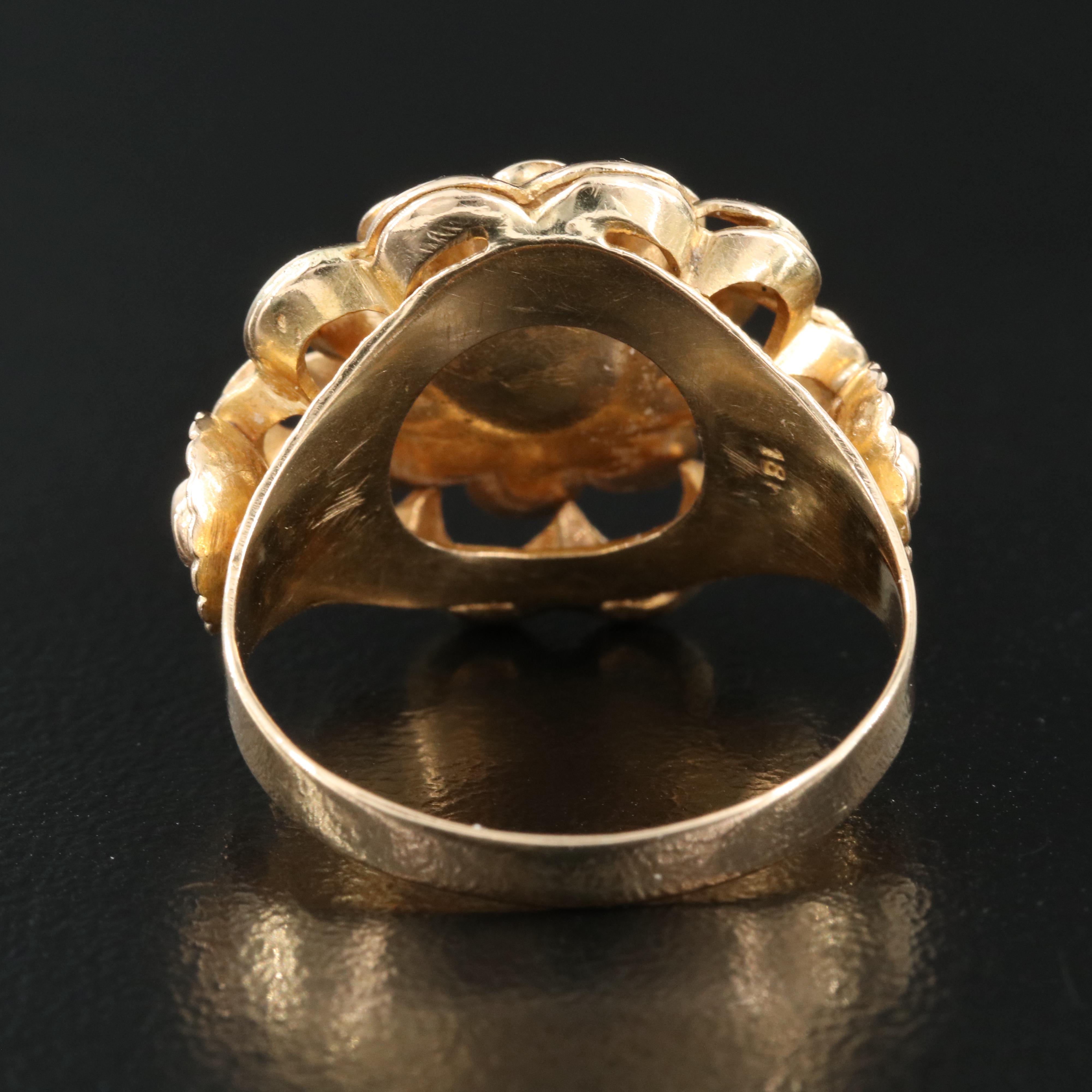 18K Gold Coral Ring
