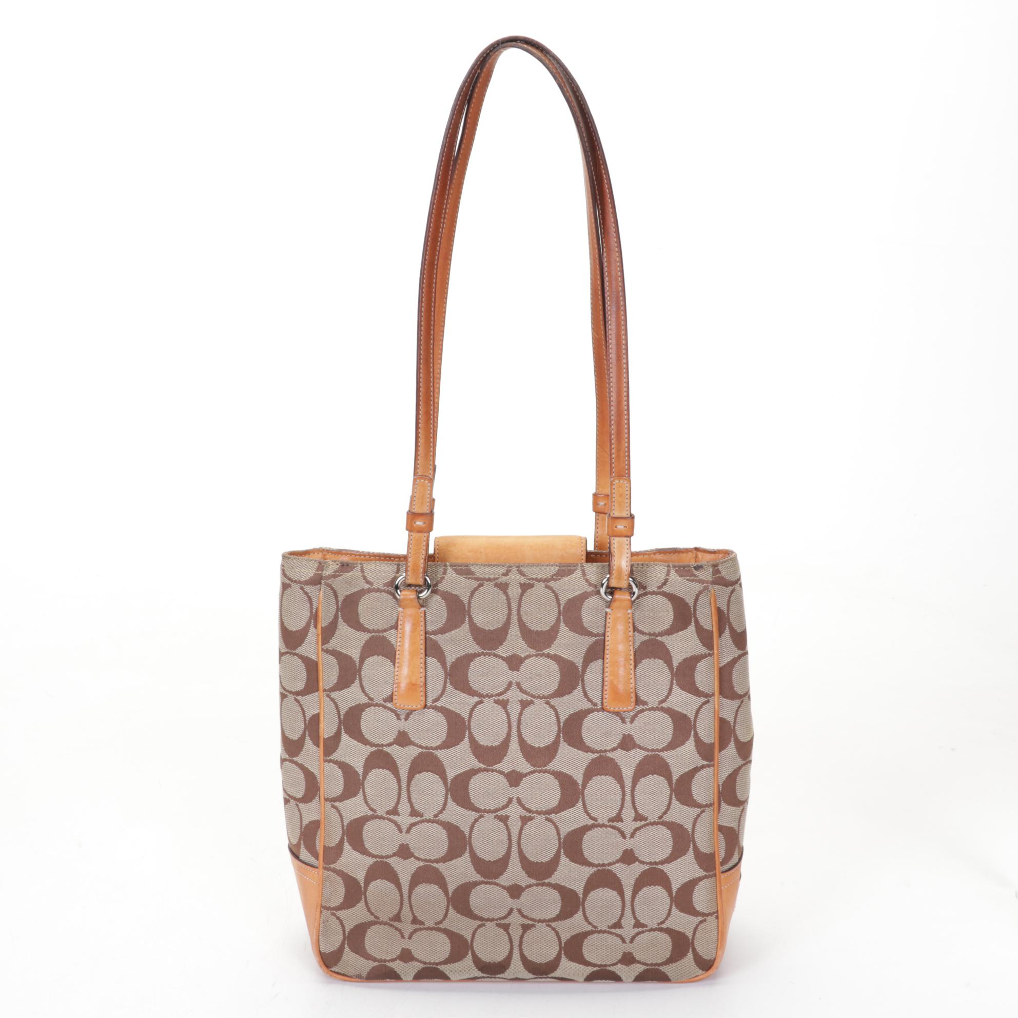 Coach Leather with Signature Canvas Shoulder Bags, Wallet, and Wristlet