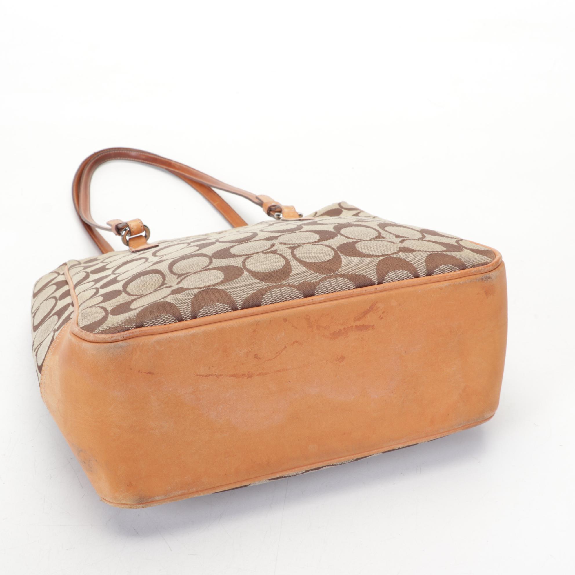 Coach Leather with Signature Canvas Shoulder Bags, Wallet, and Wristlet