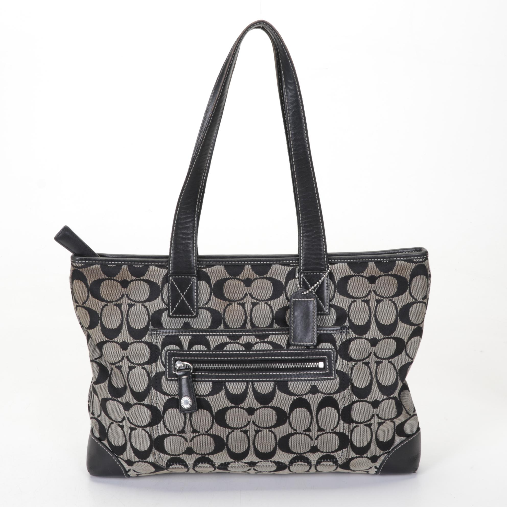 Coach Leather with Signature Canvas Shoulder Bags, Wallet, and Wristlet