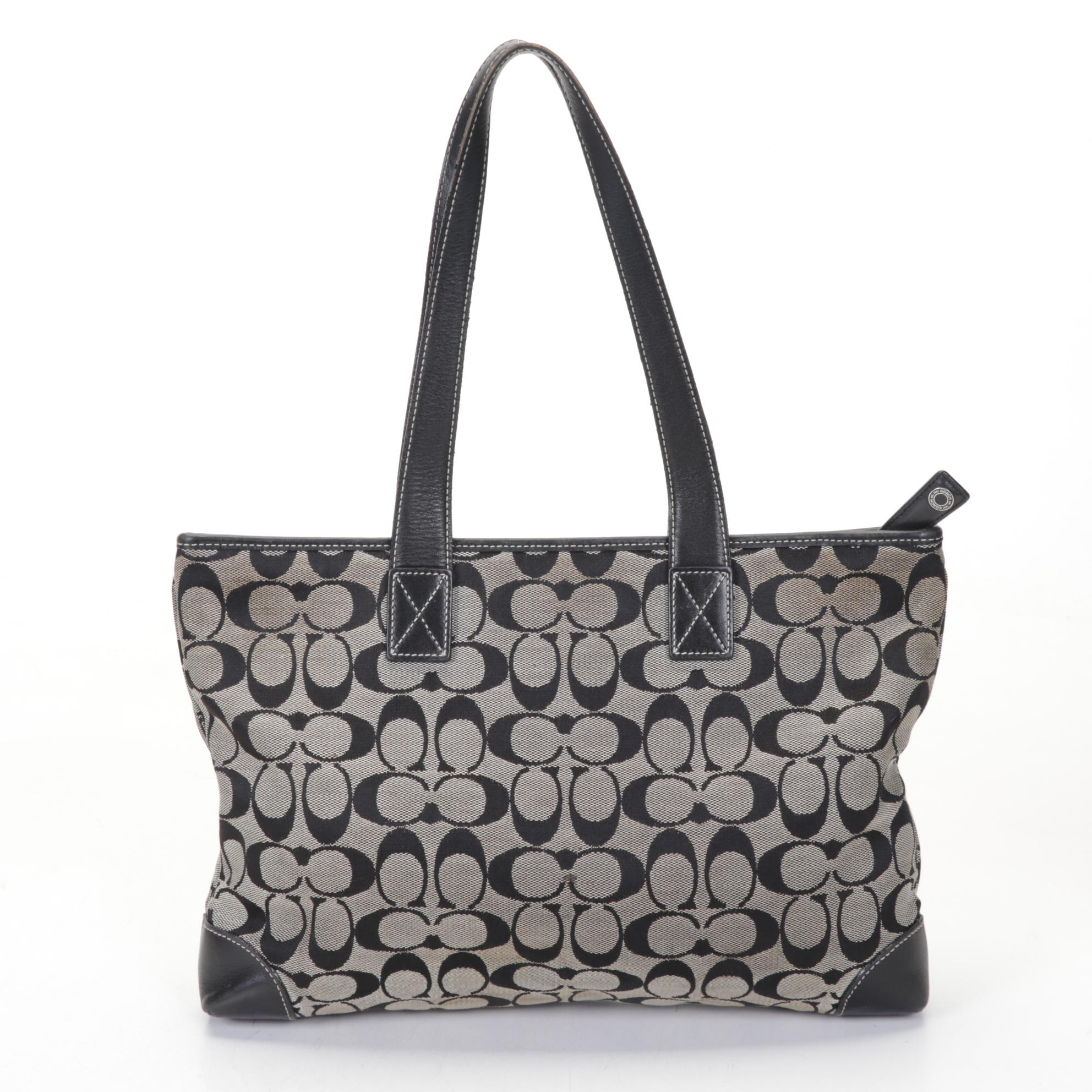 Coach Leather with Signature Canvas Shoulder Bags, Wallet, and Wristlet