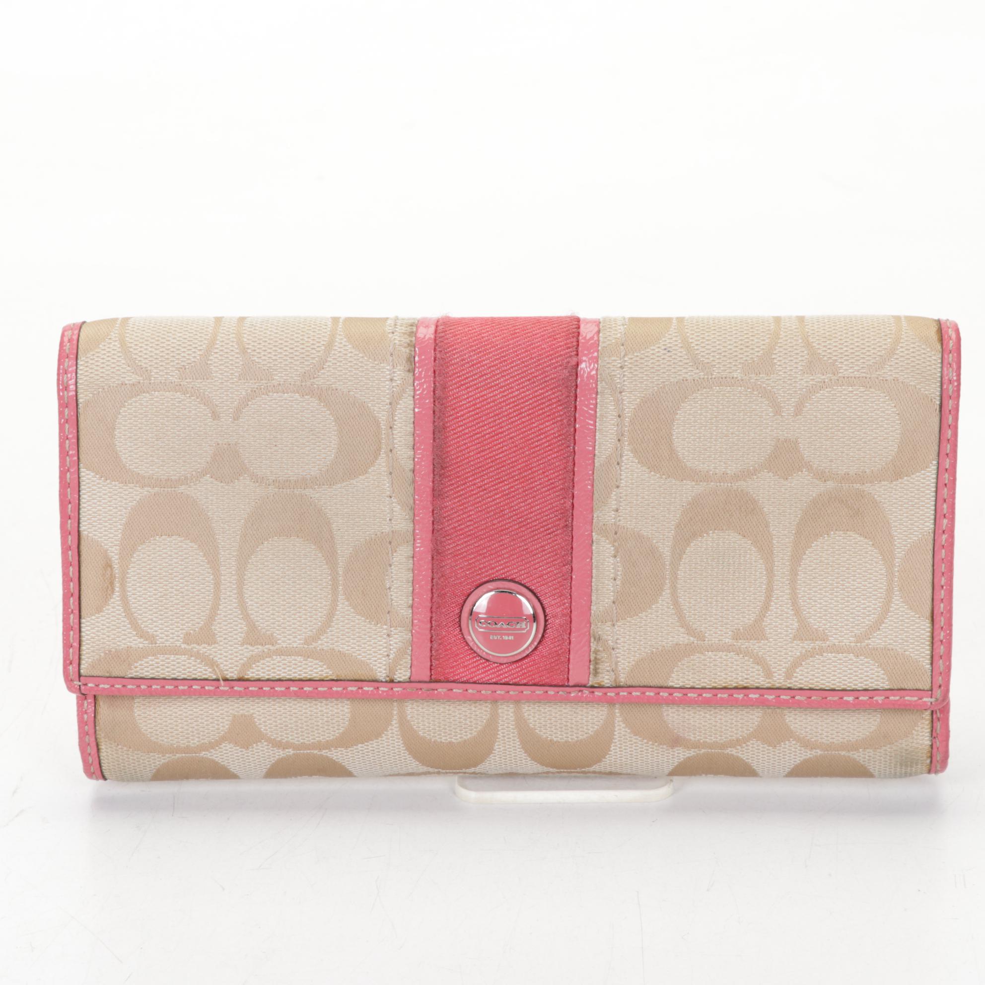 Coach Leather with Signature Canvas Shoulder Bags, Wallet, and Wristlet