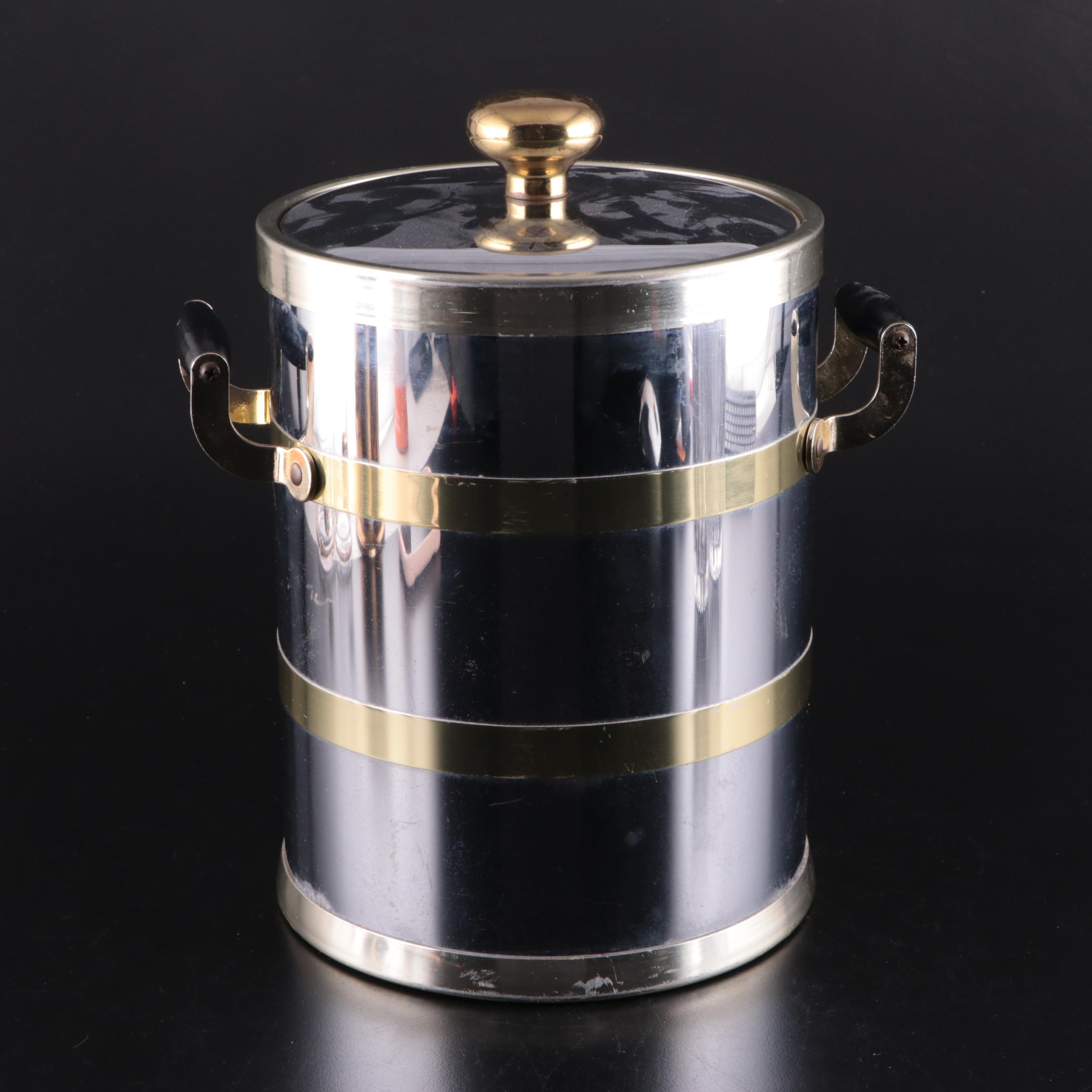 Mikasa "Tiara" Highball Glasses with Kraftware Ice Bucket and Other Barware