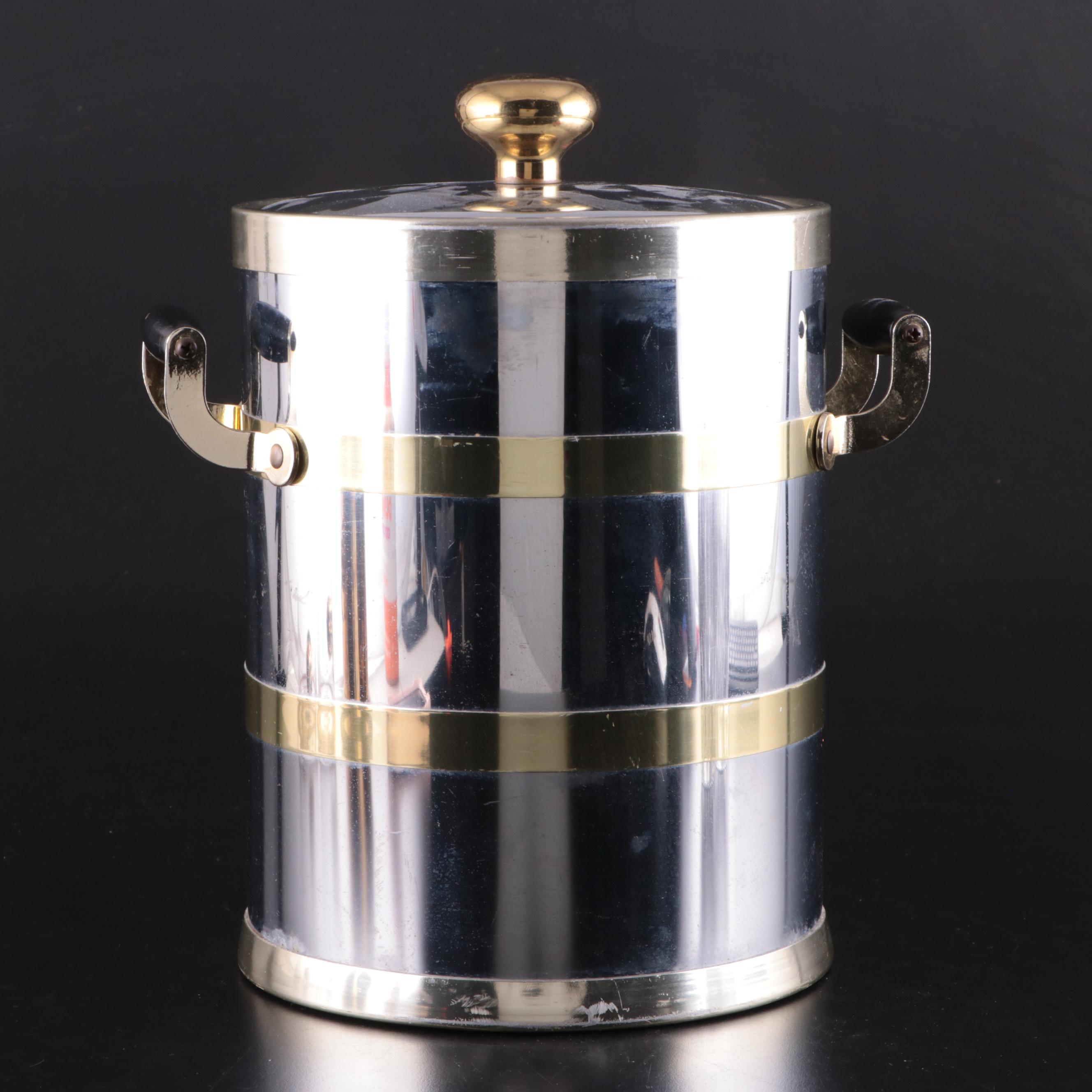 Mikasa "Tiara" Highball Glasses with Kraftware Ice Bucket and Other Barware