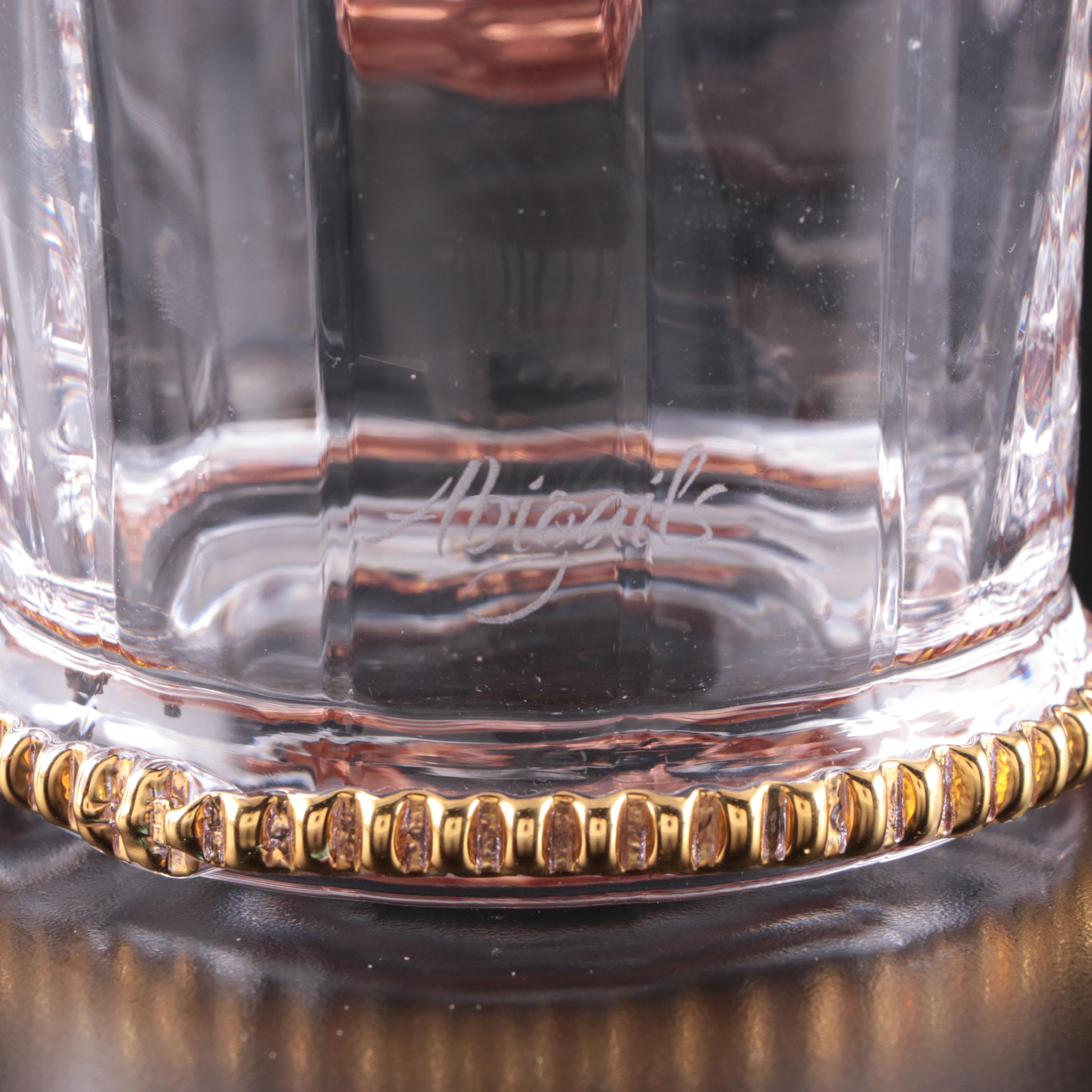 Mikasa "Tiara" Highball Glasses with Kraftware Ice Bucket and Other Barware