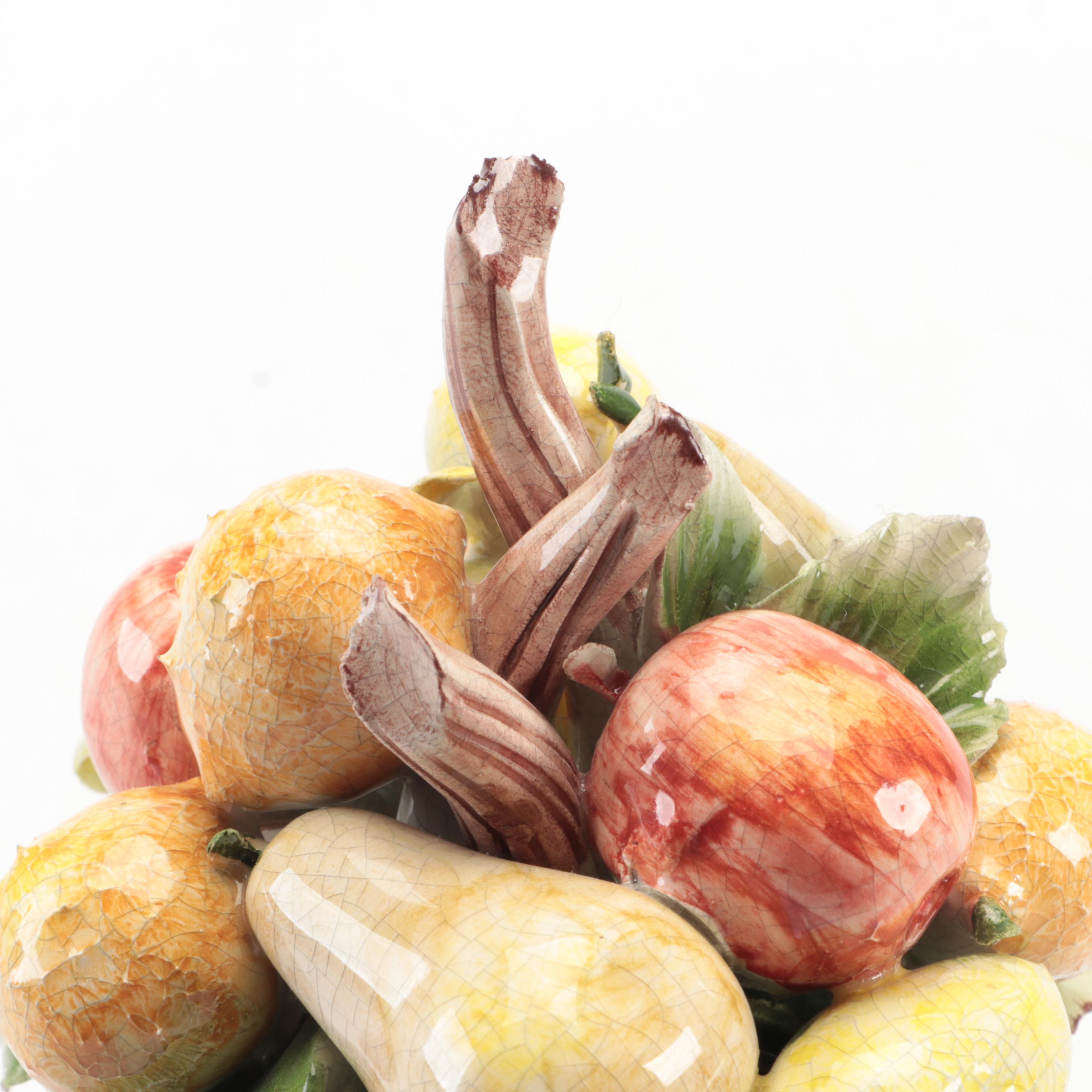 Chelsea House Ceramic Bird and Capodimonte Porcelain Fruit Figurines