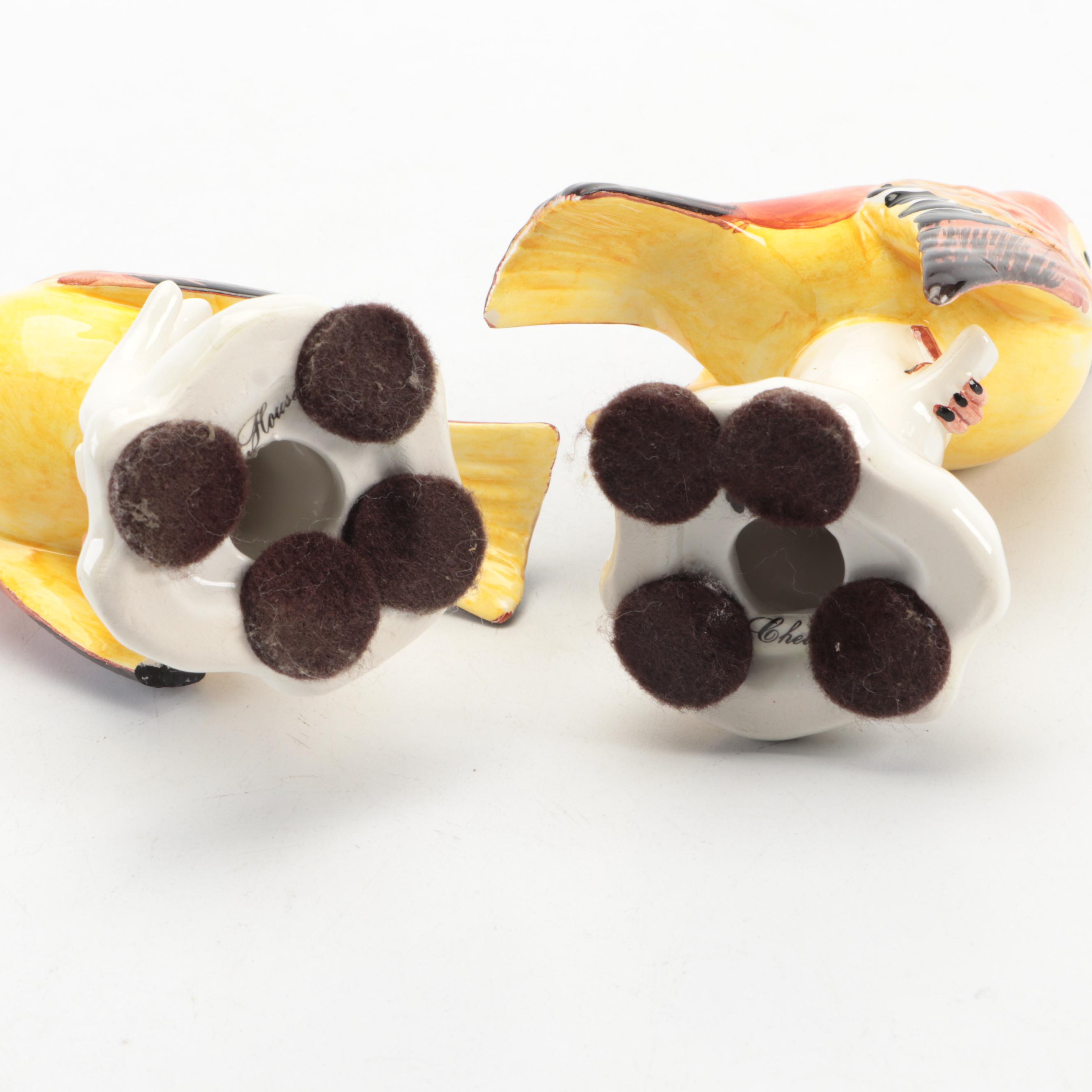 Chelsea House Ceramic Bird and Capodimonte Porcelain Fruit Figurines