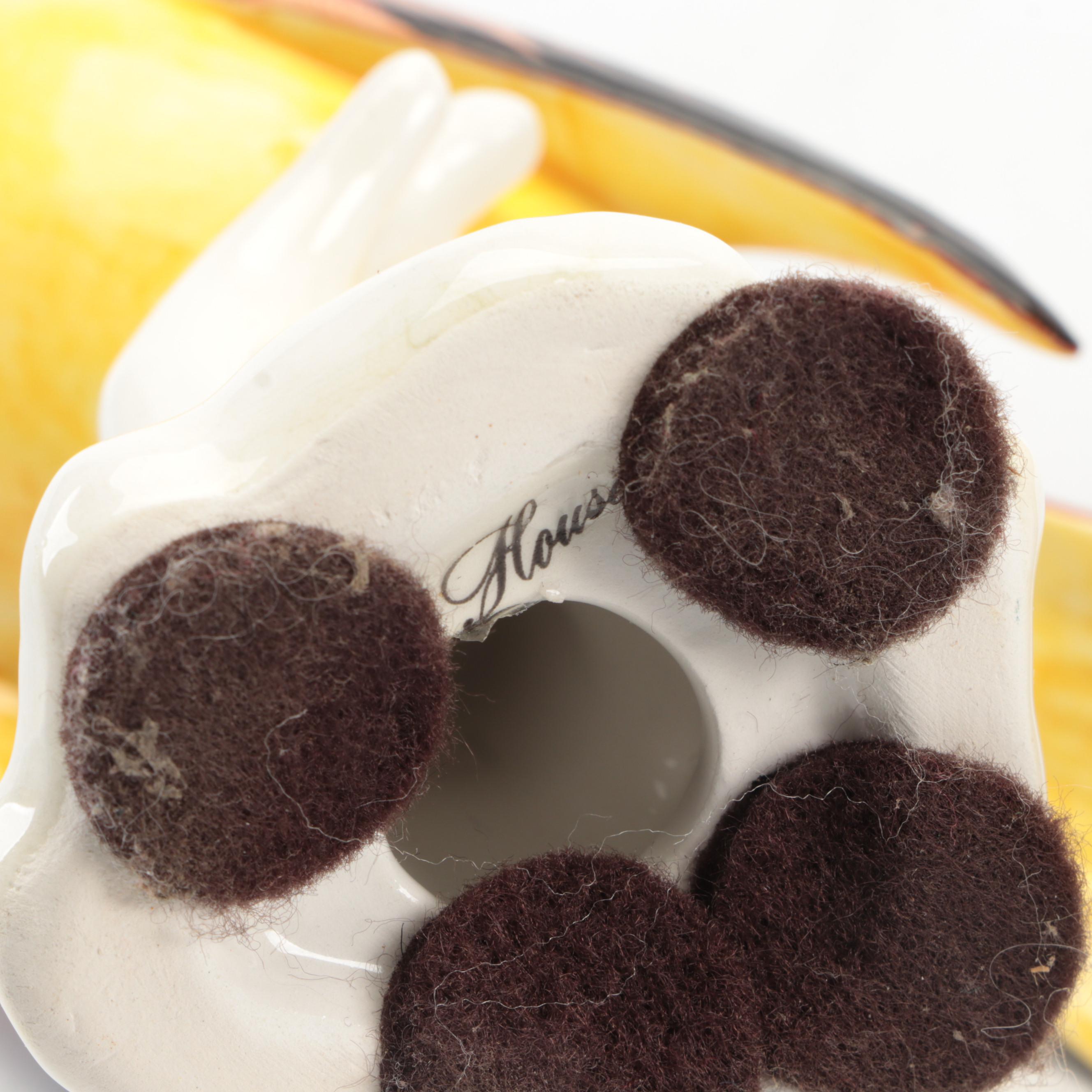 Chelsea House Ceramic Bird and Capodimonte Porcelain Fruit Figurines