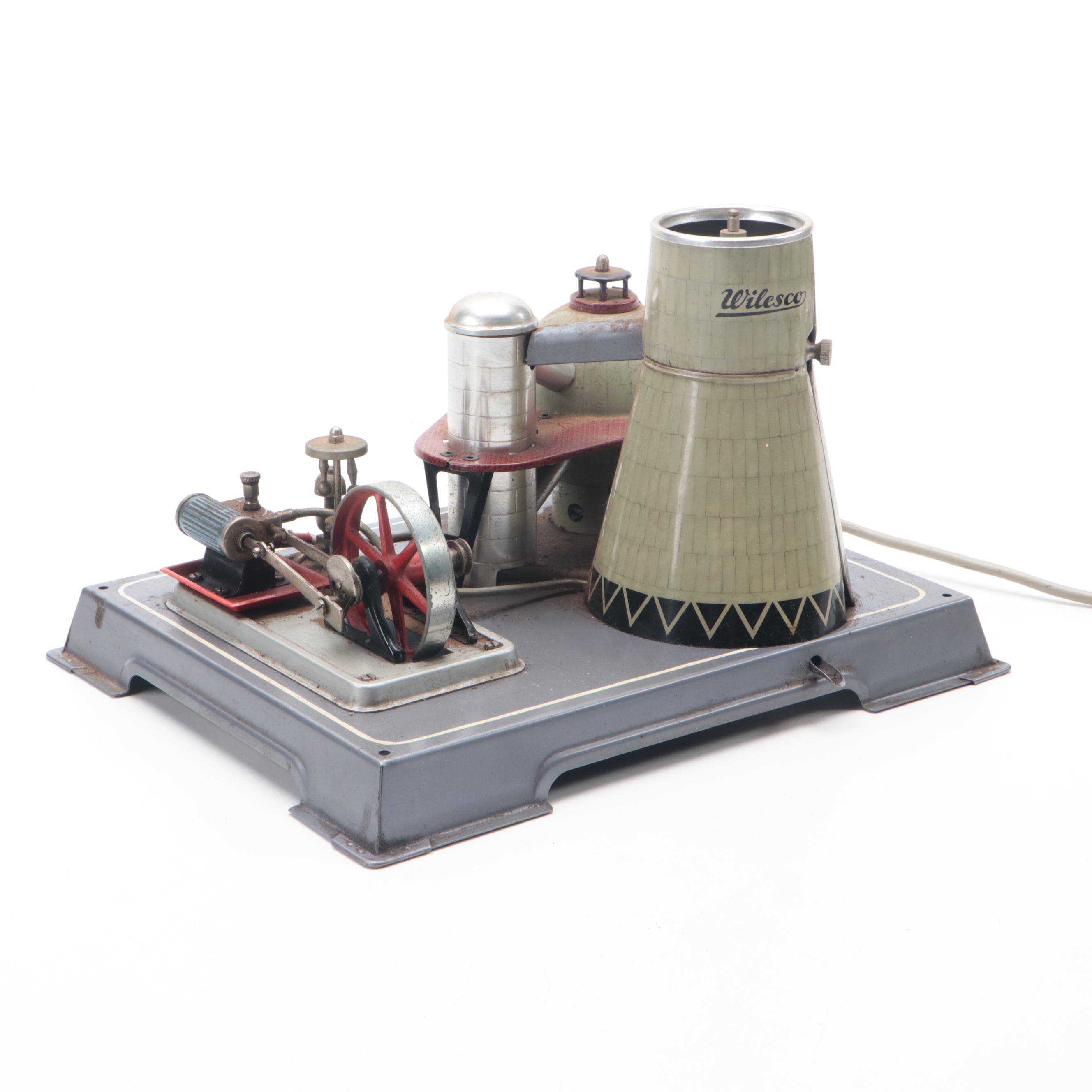 Wilesco Tin Litho Electric Toy Atomic Power Station Model, Circa 1965