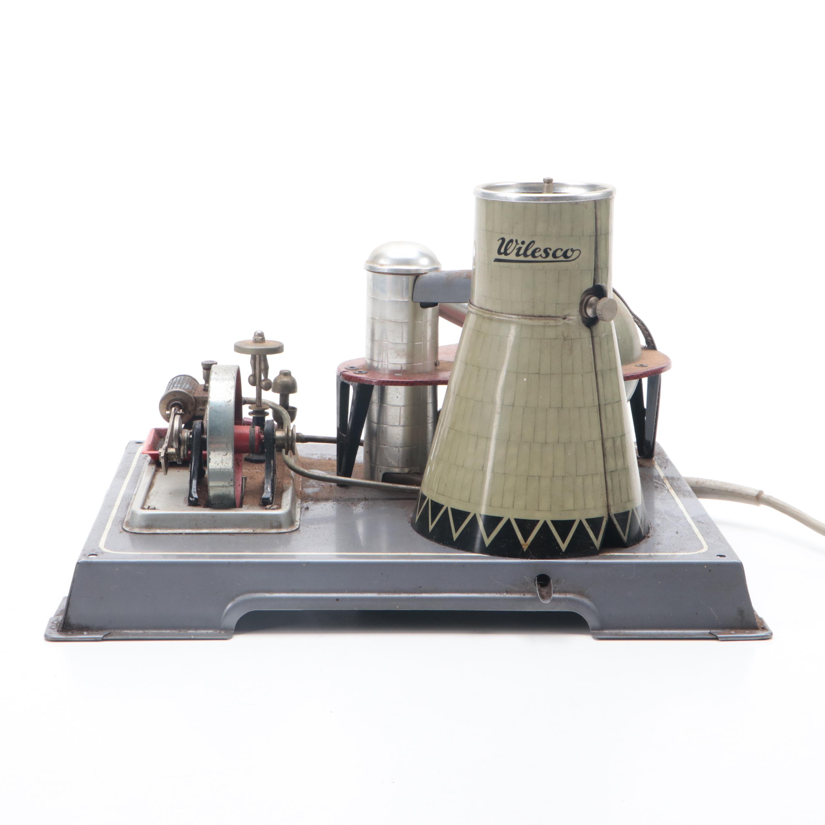 Wilesco Tin Litho Electric Toy Atomic Power Station Model, Circa 1965