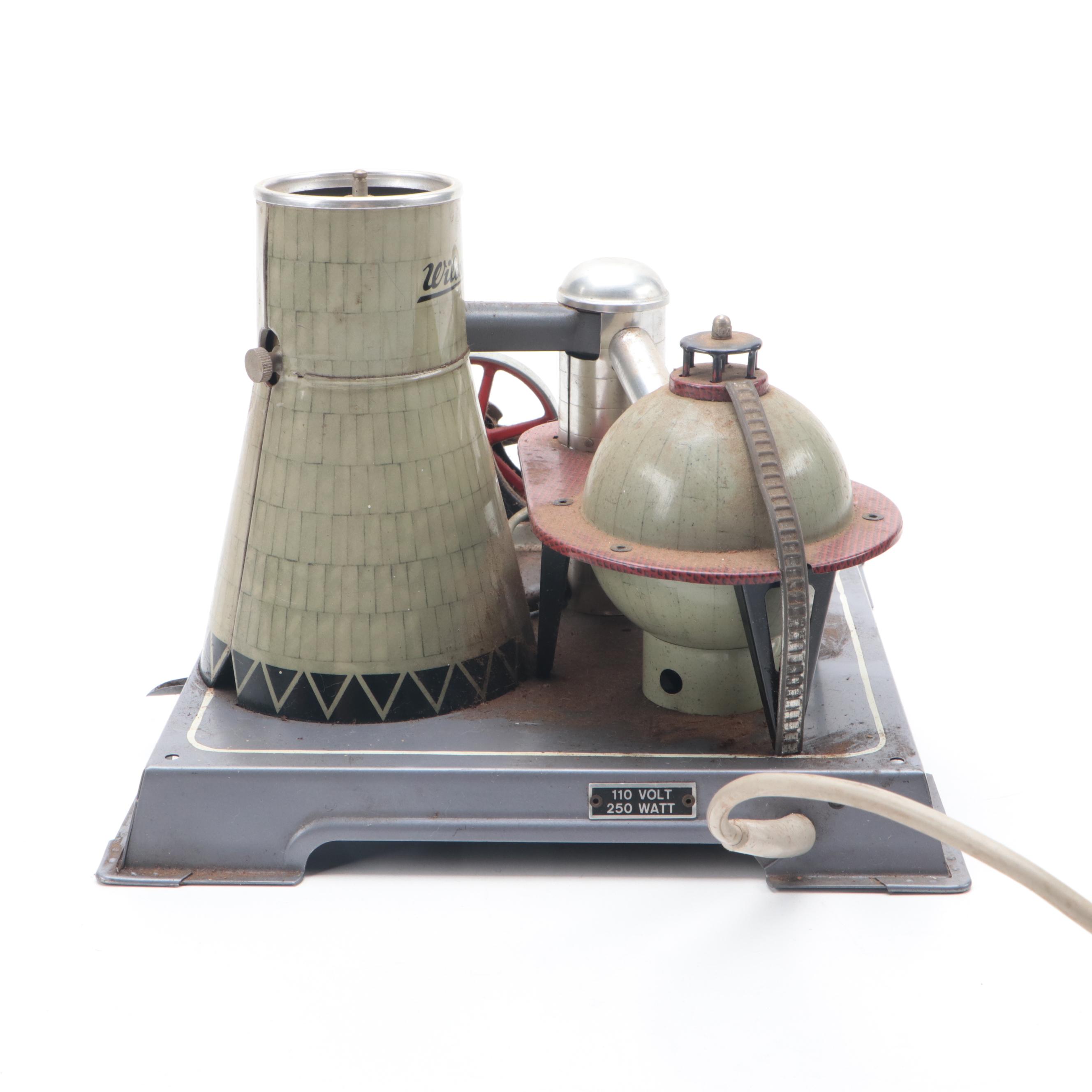 Wilesco Tin Litho Electric Toy Atomic Power Station Model, Circa 1965