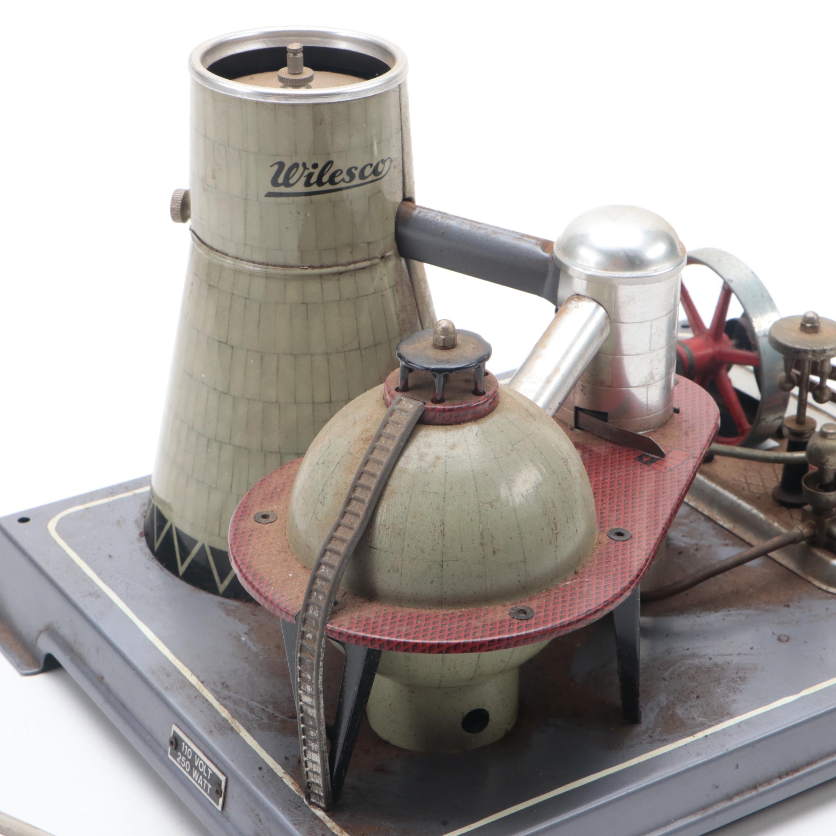 Wilesco Tin Litho Electric Toy Atomic Power Station Model, Circa 1965