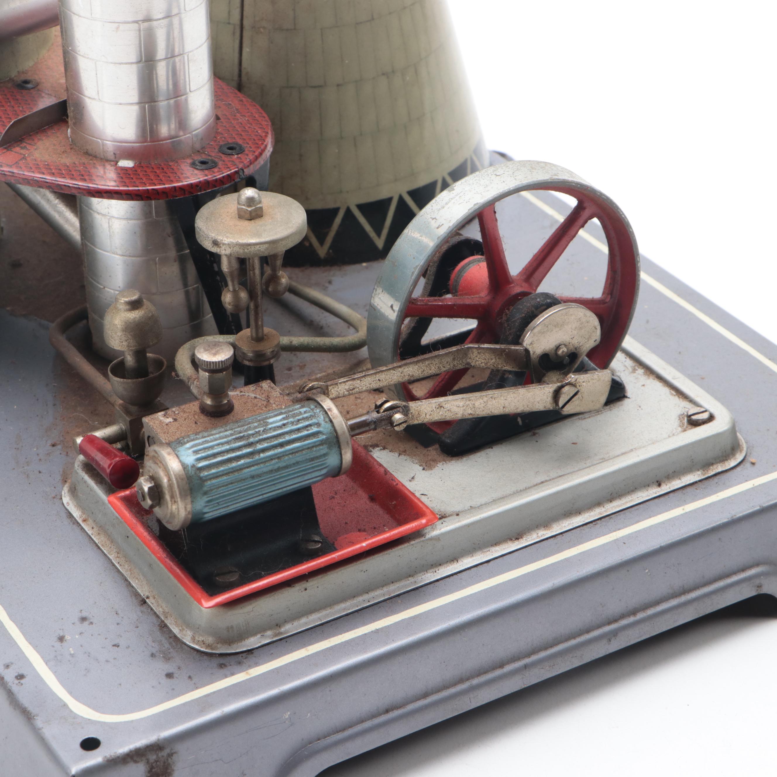 Wilesco Tin Litho Electric Toy Atomic Power Station Model, Circa 1965