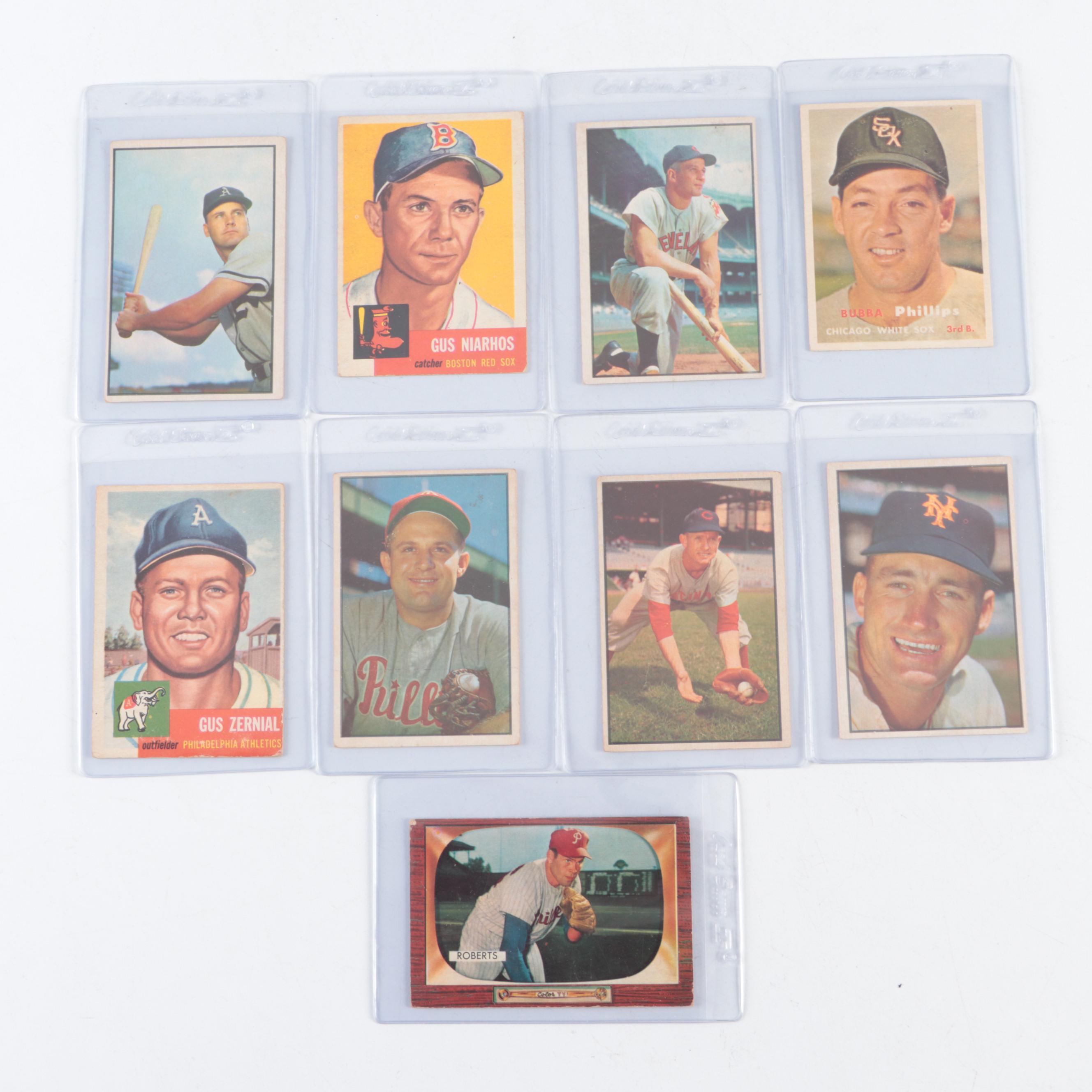 1950s Bowman and Topps Baseball Cards with Robin Roberts, Al Rosen, More