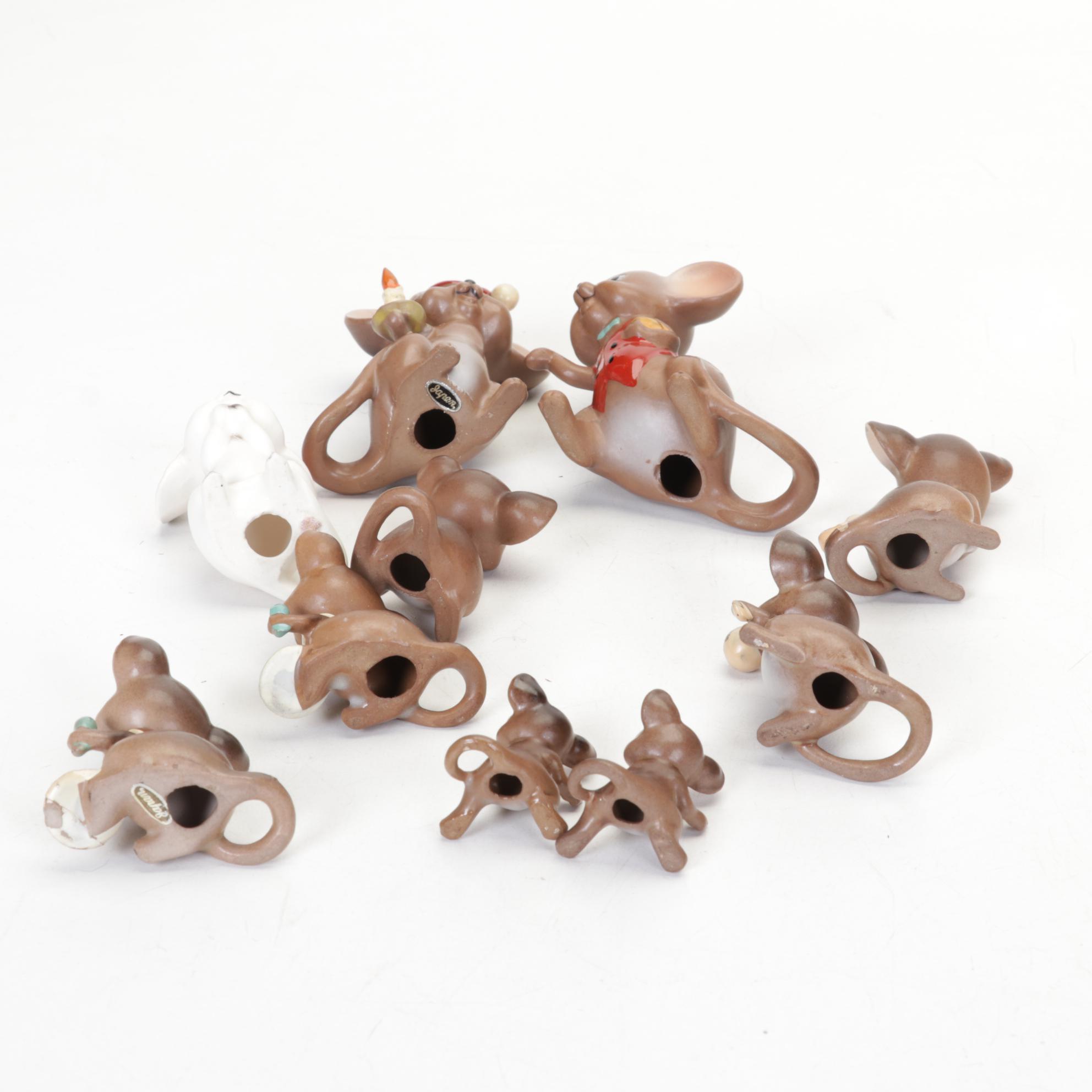 Japanese Mice & Pixie Elf Ceramic Figurines, Keebler Elf Clock & Radio, & More