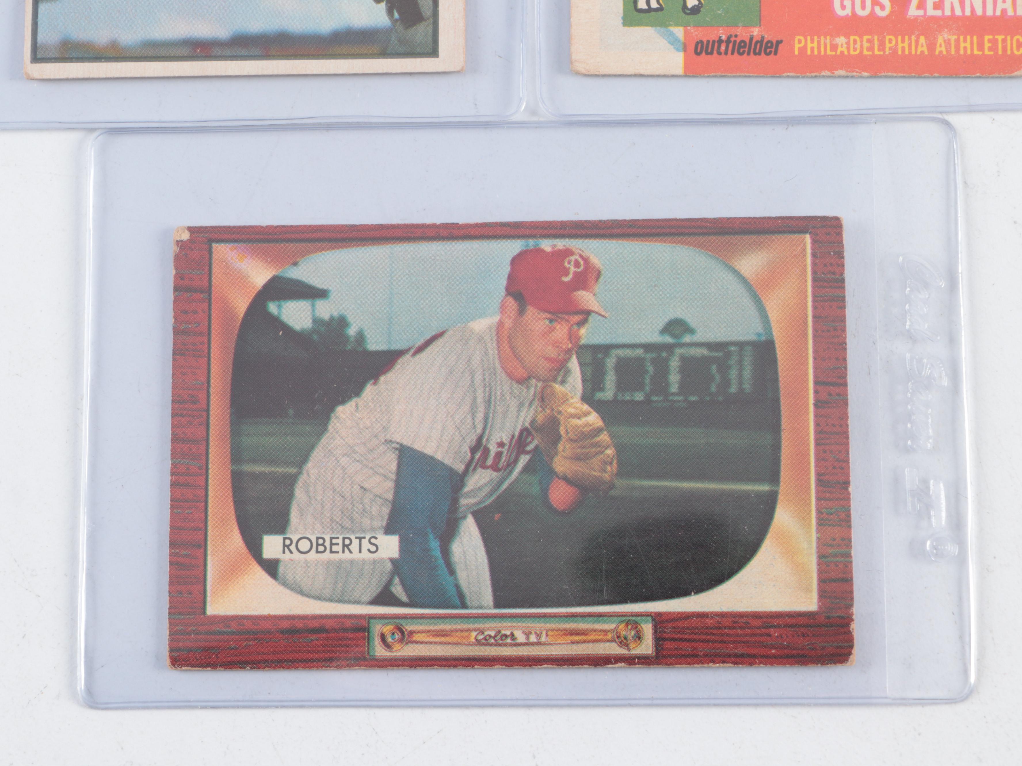 1950s Bowman and Topps Baseball Cards with Robin Roberts, Al Rosen, More