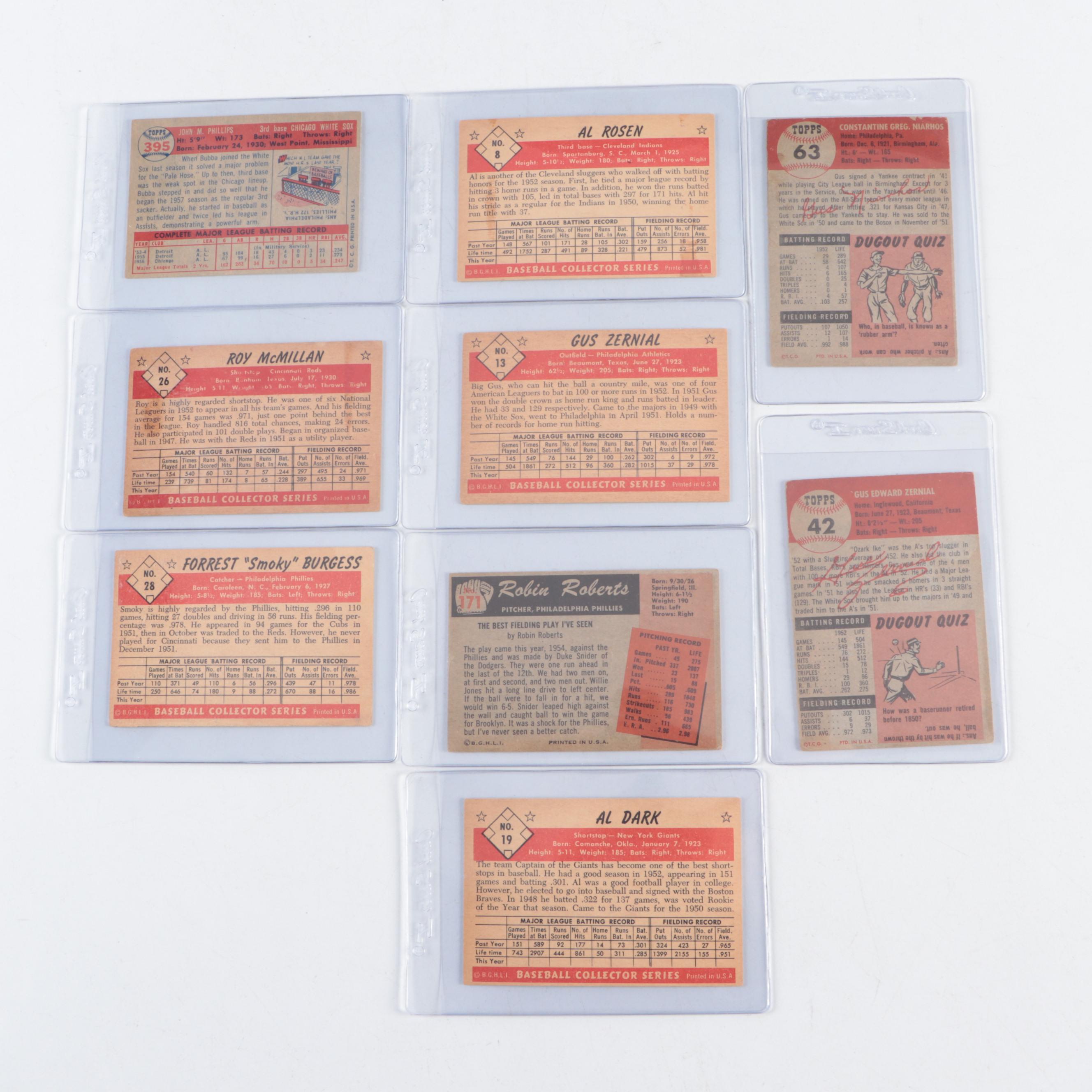 1950s Bowman and Topps Baseball Cards with Robin Roberts, Al Rosen, More