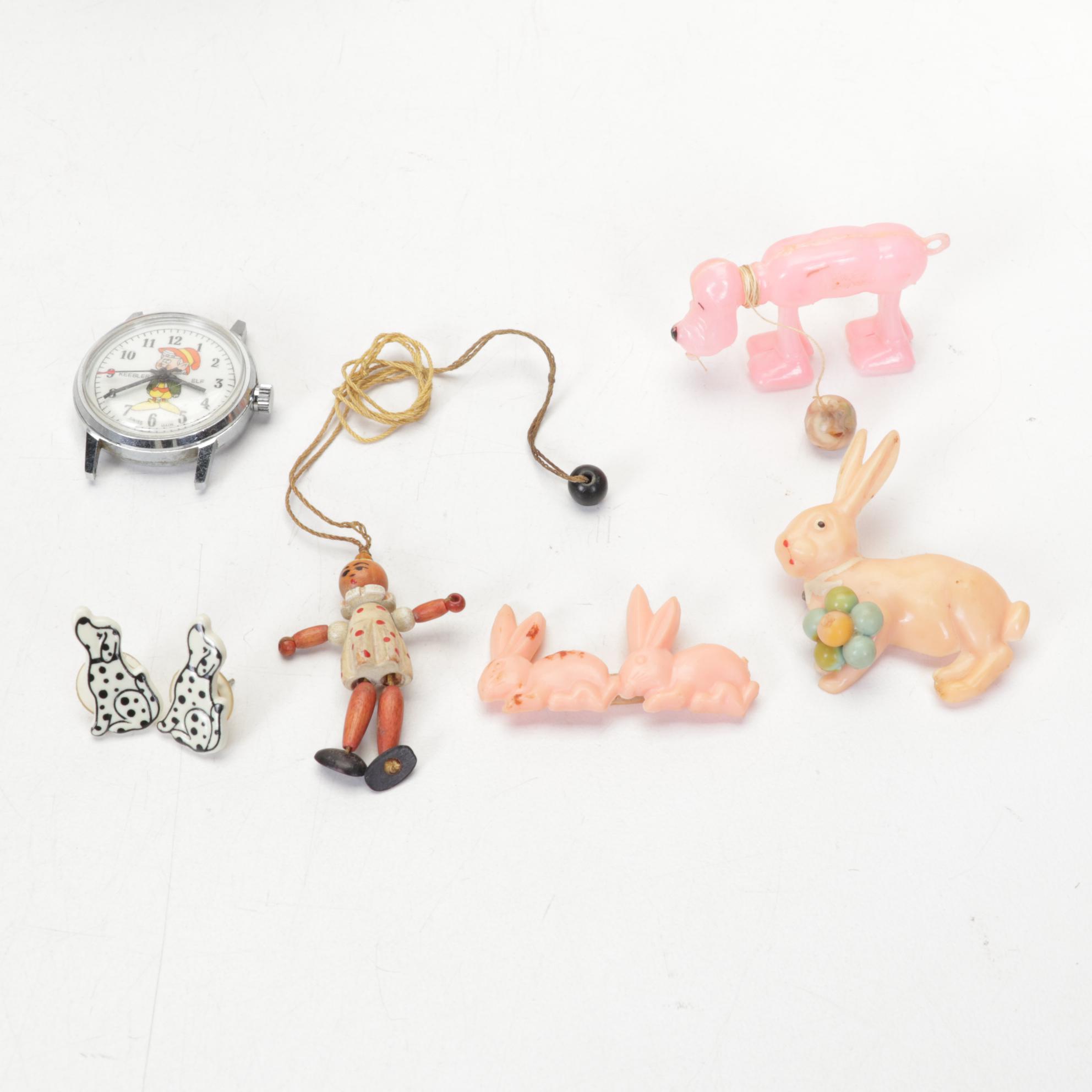 Japanese Mice & Pixie Elf Ceramic Figurines, Keebler Elf Clock & Radio, & More
