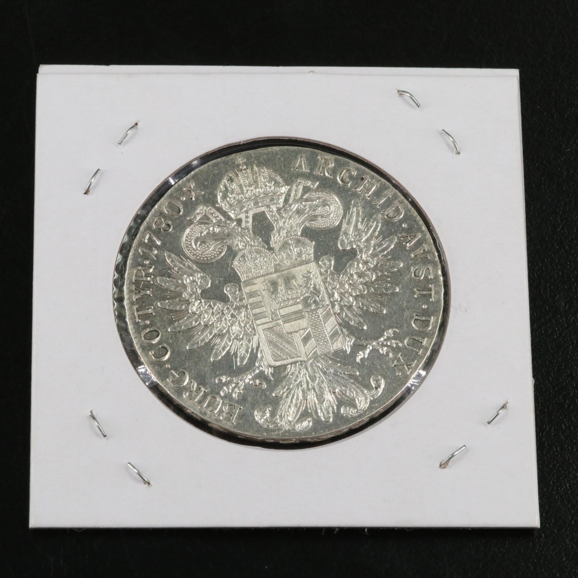 1780 Maria Theresa Thaler Restrike Coin