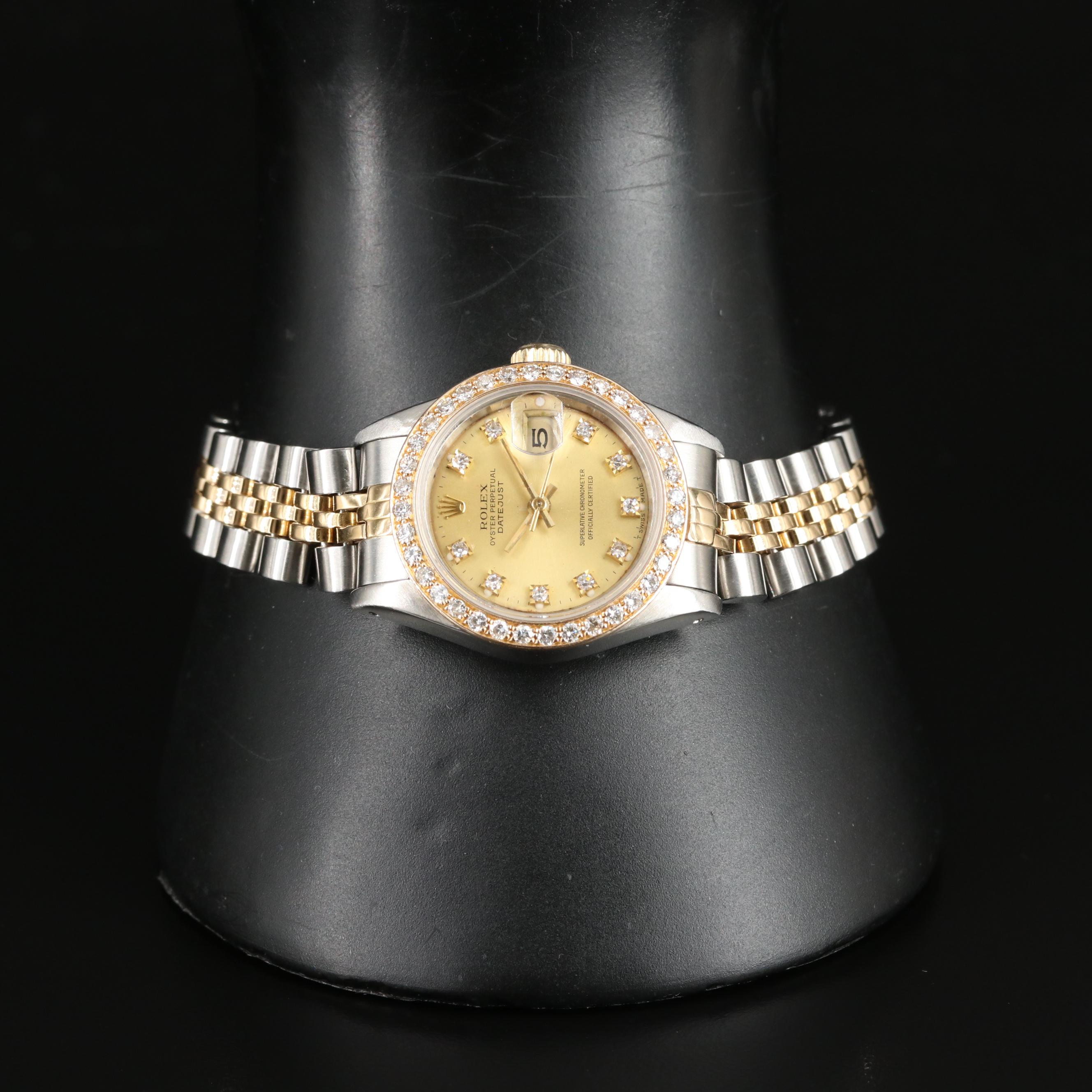 1986 Rolex Custom Diamond Dial and Bezel Datejust Watch