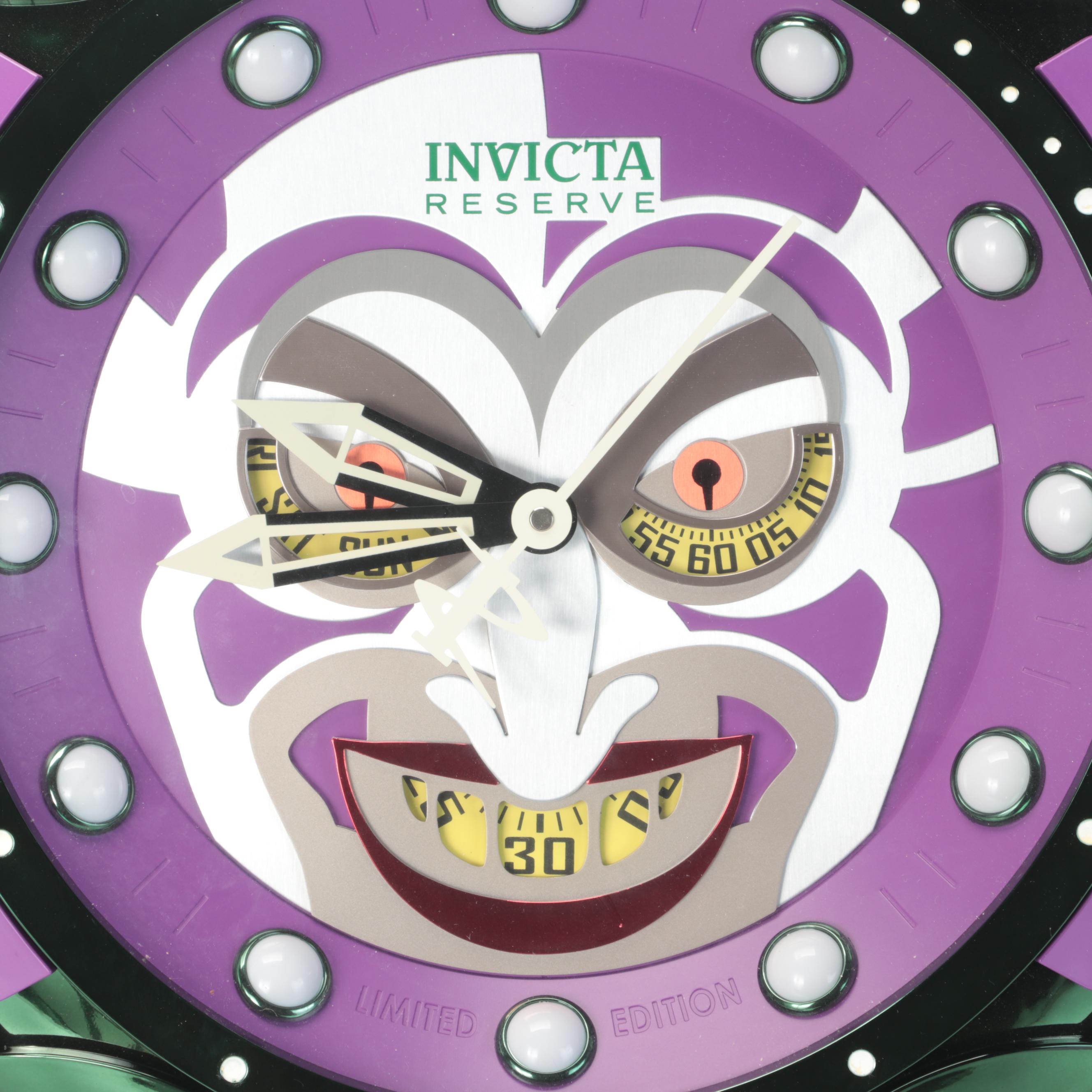 Invicta Reserve DC Comics "Venom Joker" Wall Clock