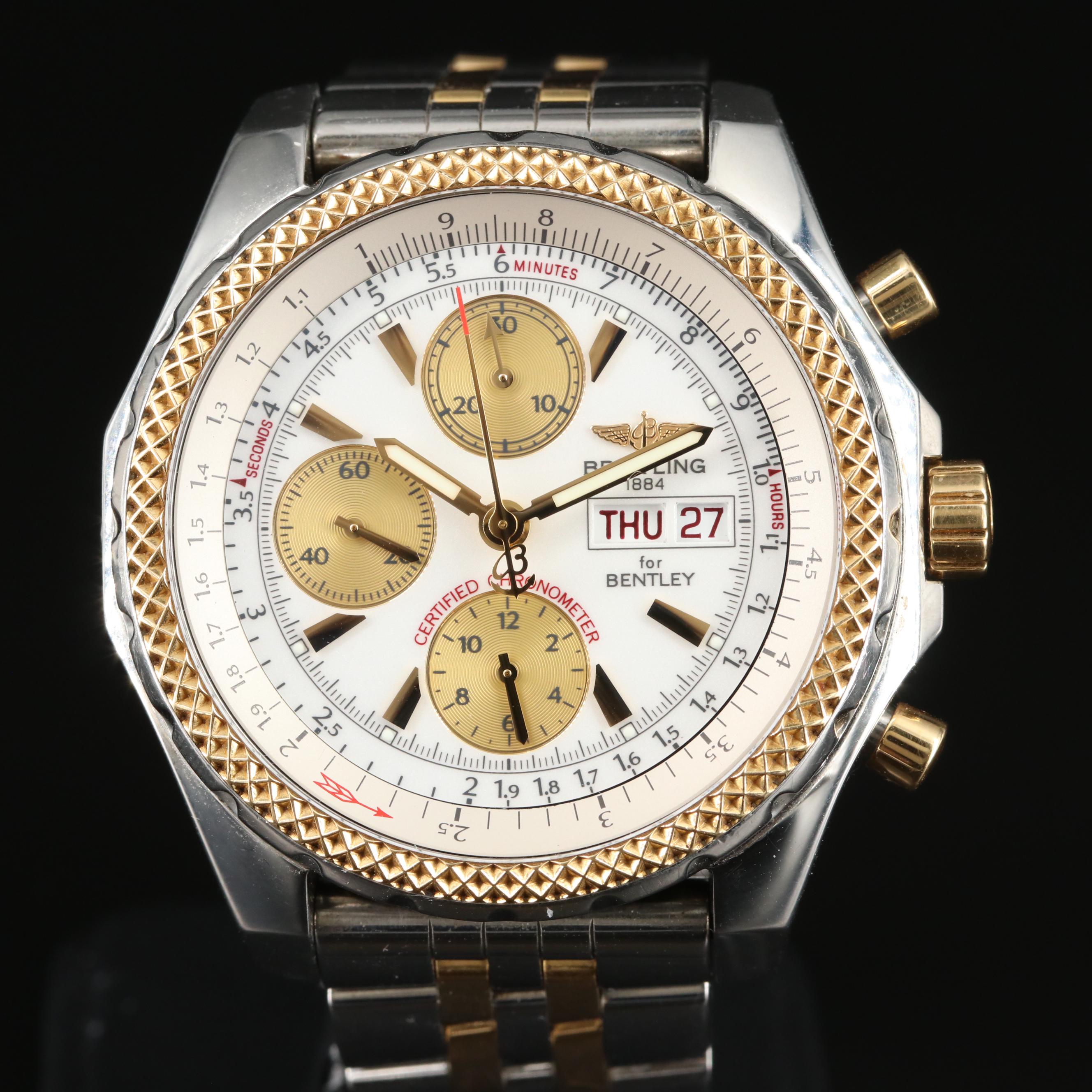 Breitling for Bentley Day-Date Chronograph Watch