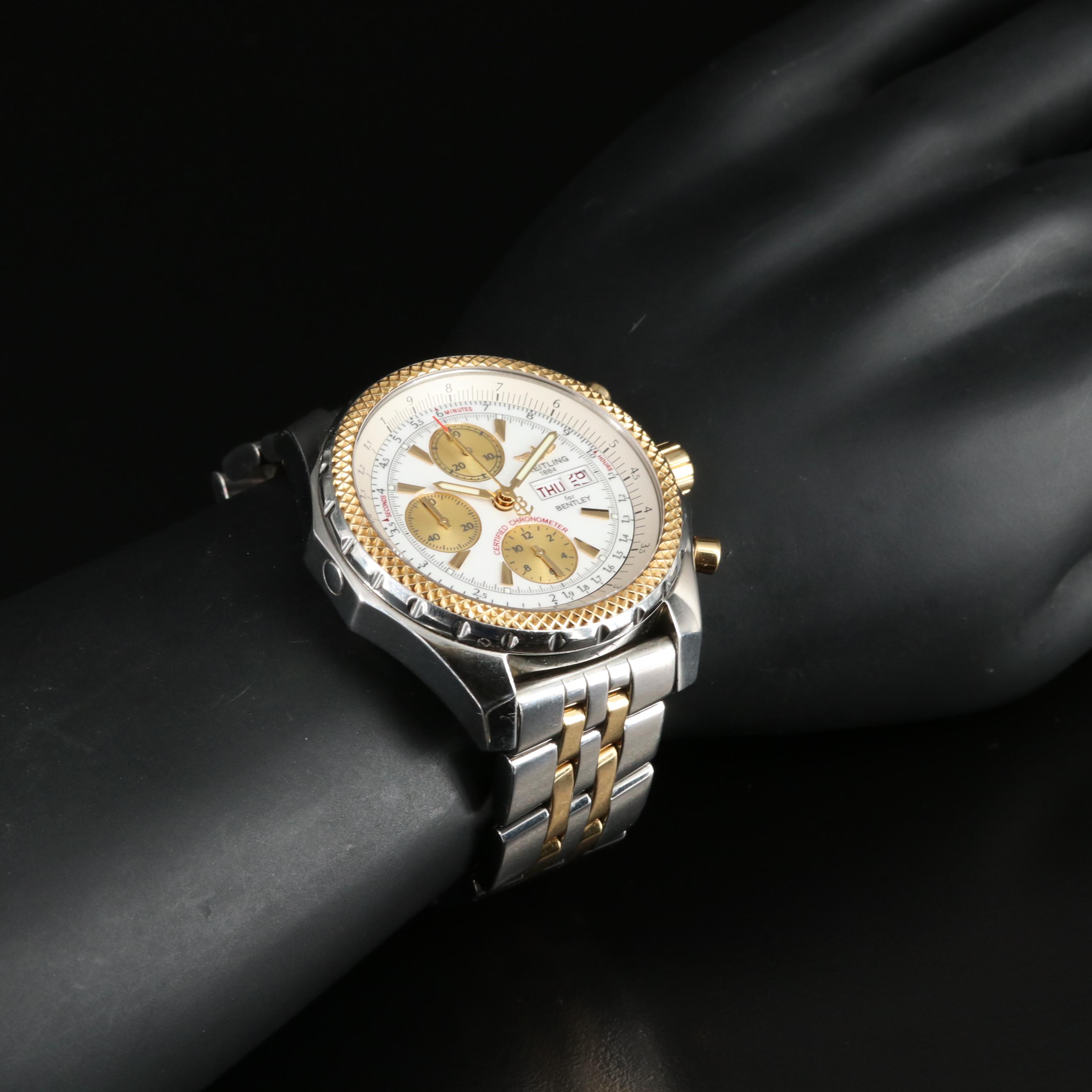 Breitling for Bentley Day-Date Chronograph Watch