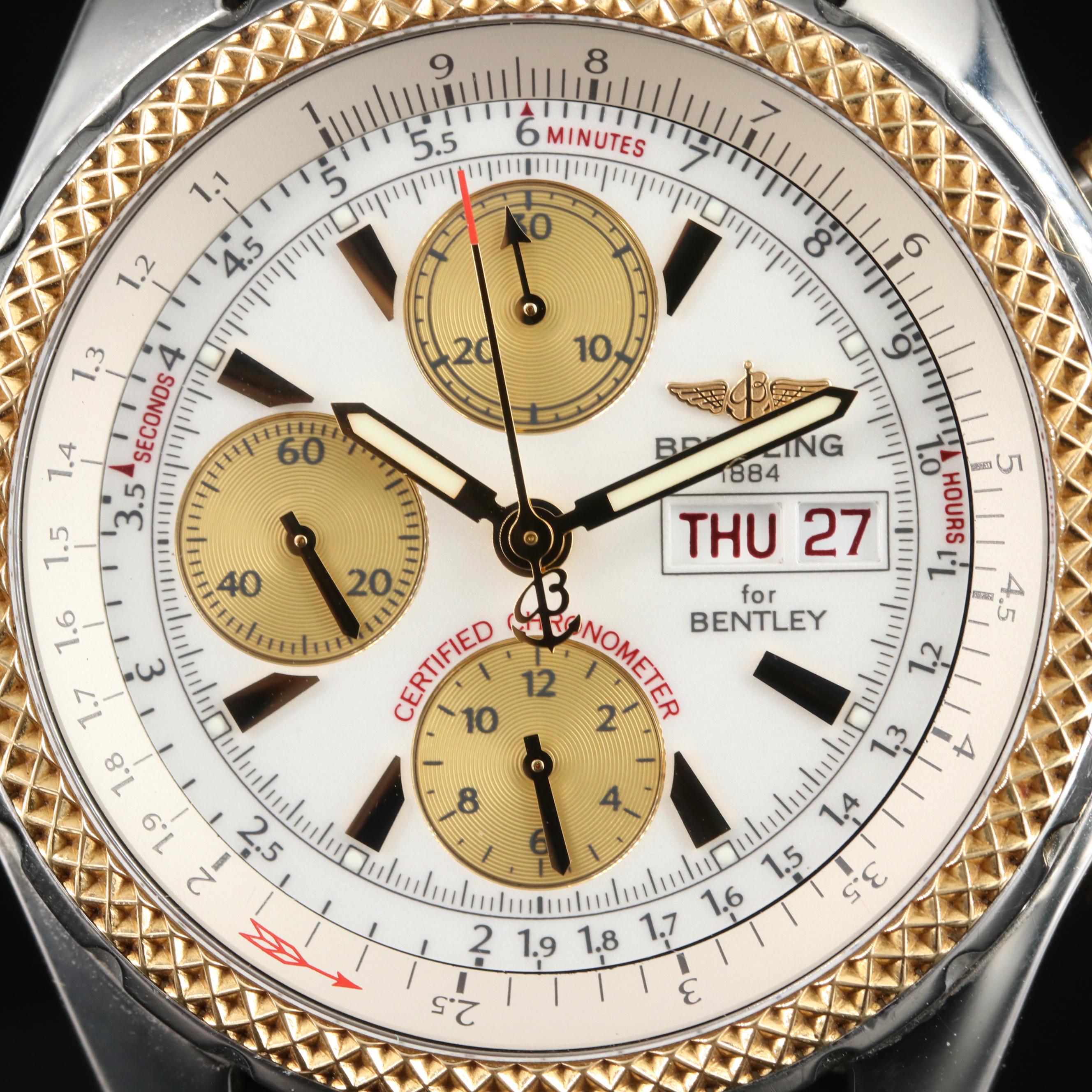 Breitling for Bentley Day-Date Chronograph Watch