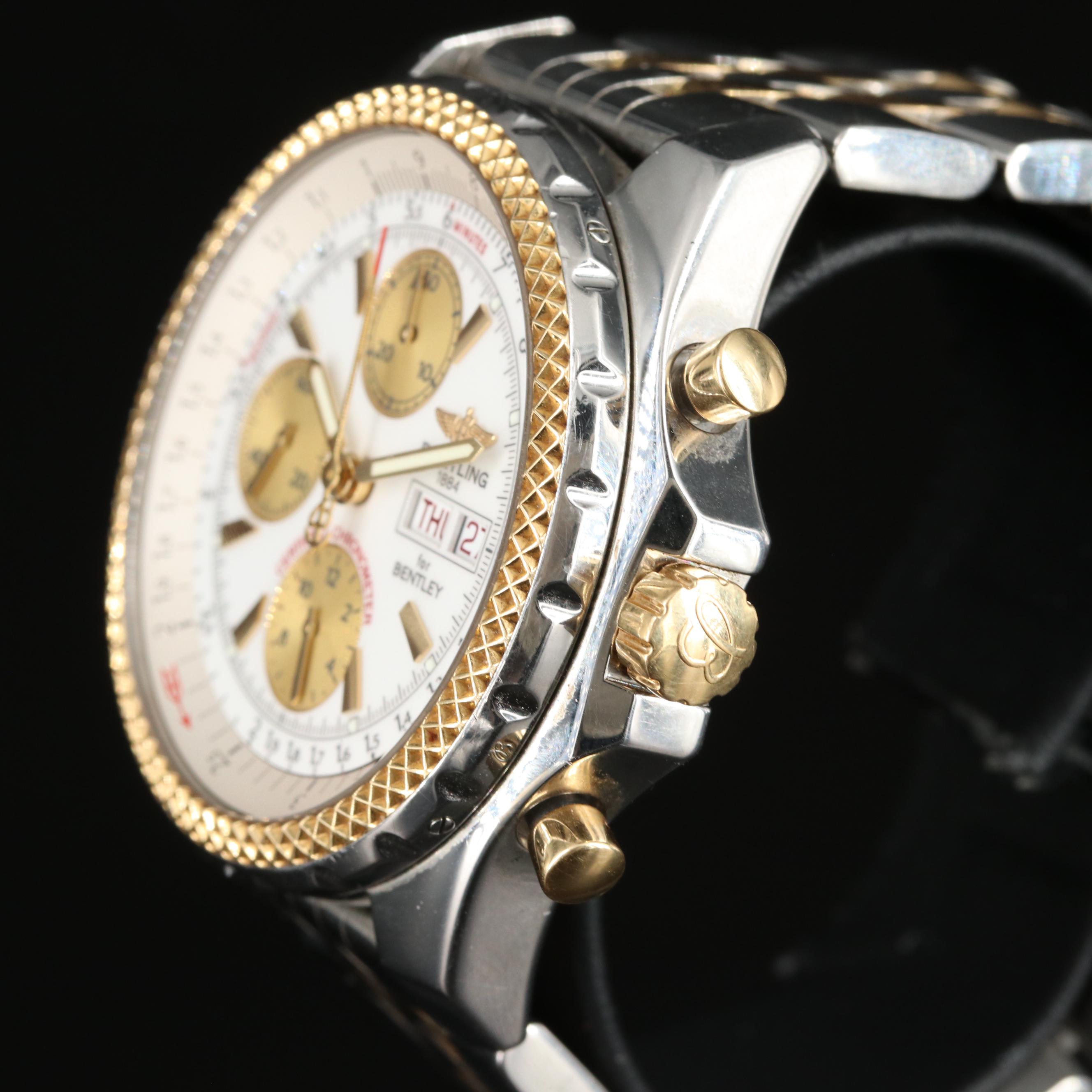 Breitling for Bentley Day-Date Chronograph Watch