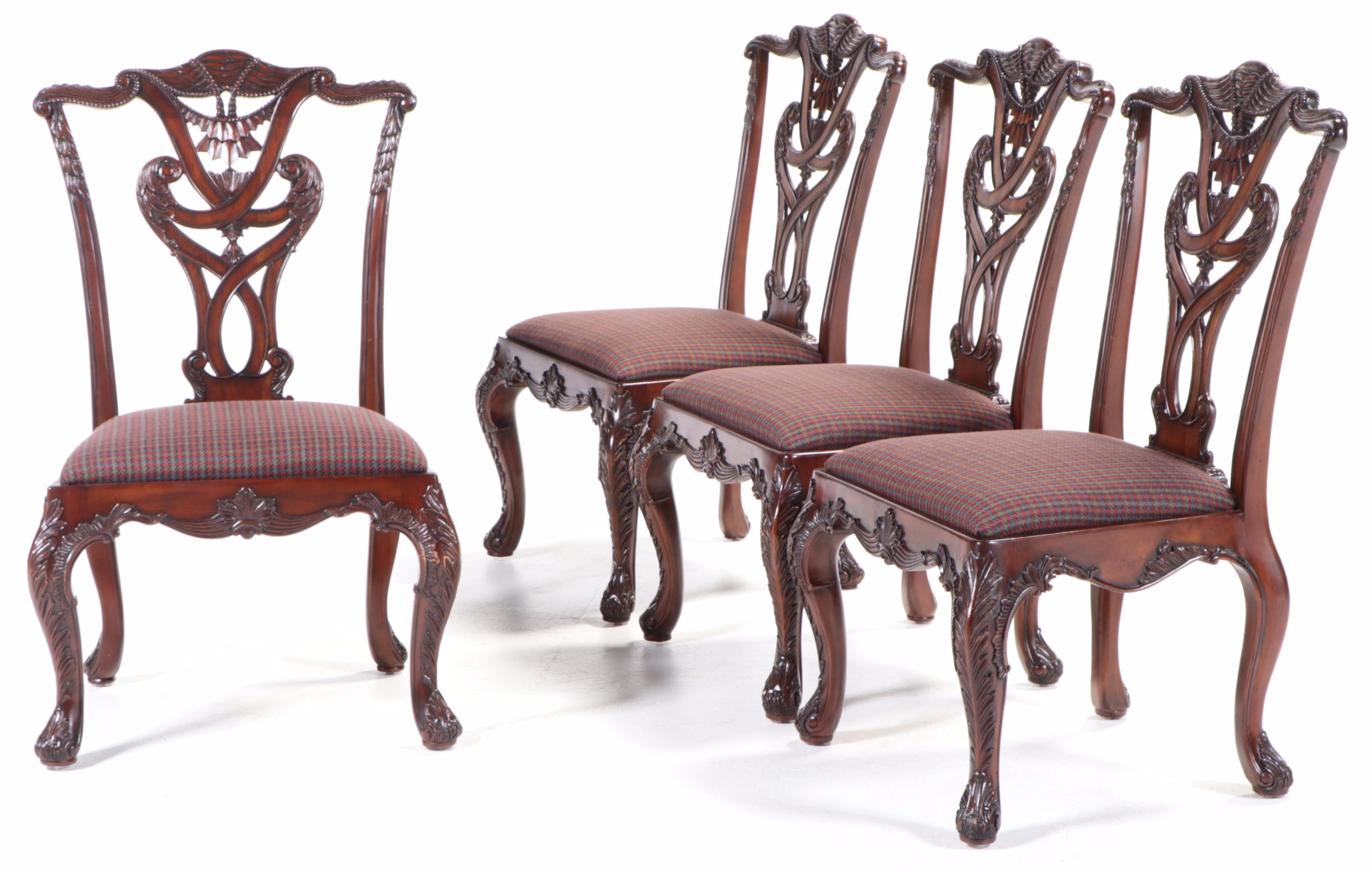 Five-Piece Henredon Federal Style Mahogany and Flame Mahogany Dining Set