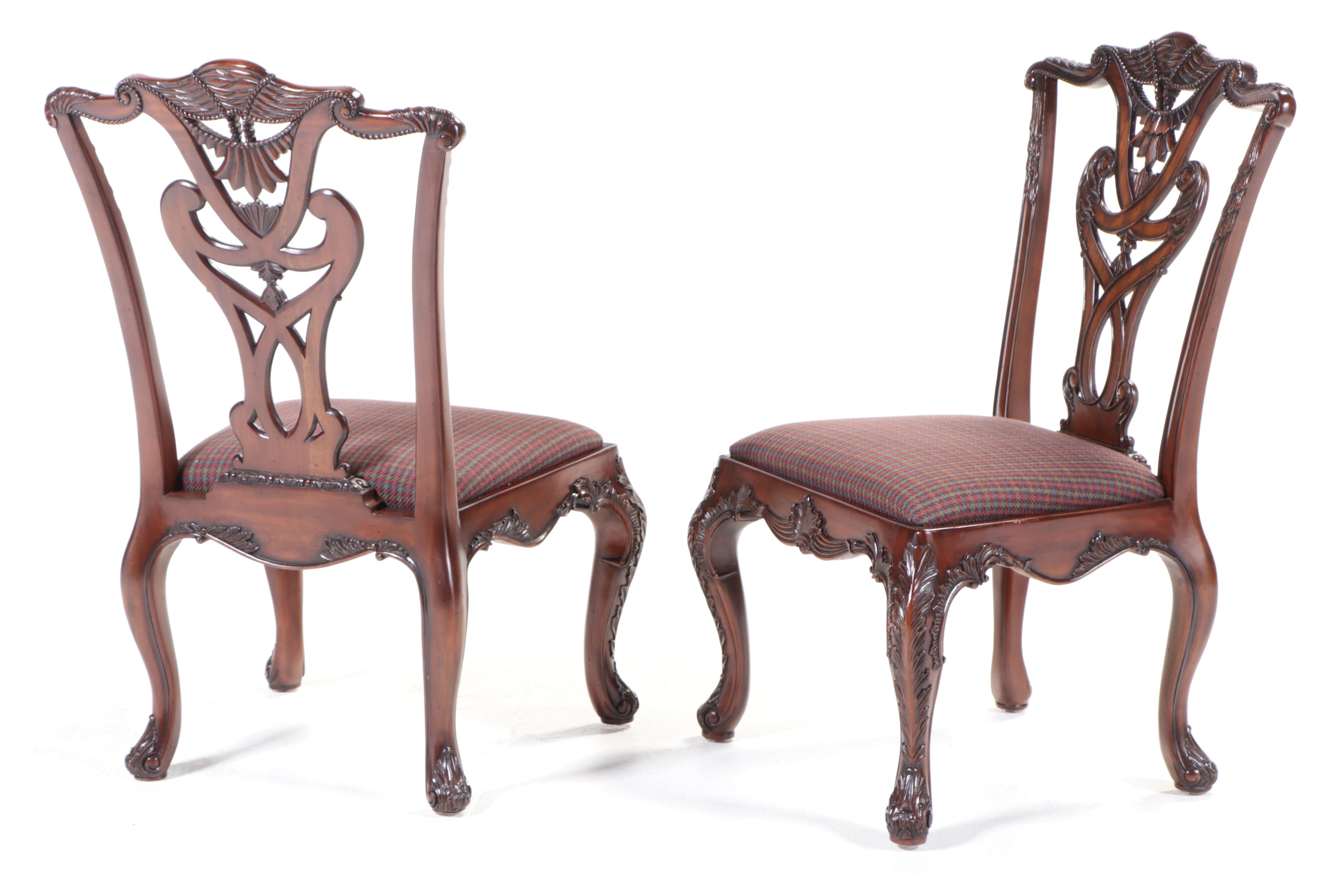 Five-Piece Henredon Federal Style Mahogany and Flame Mahogany Dining Set