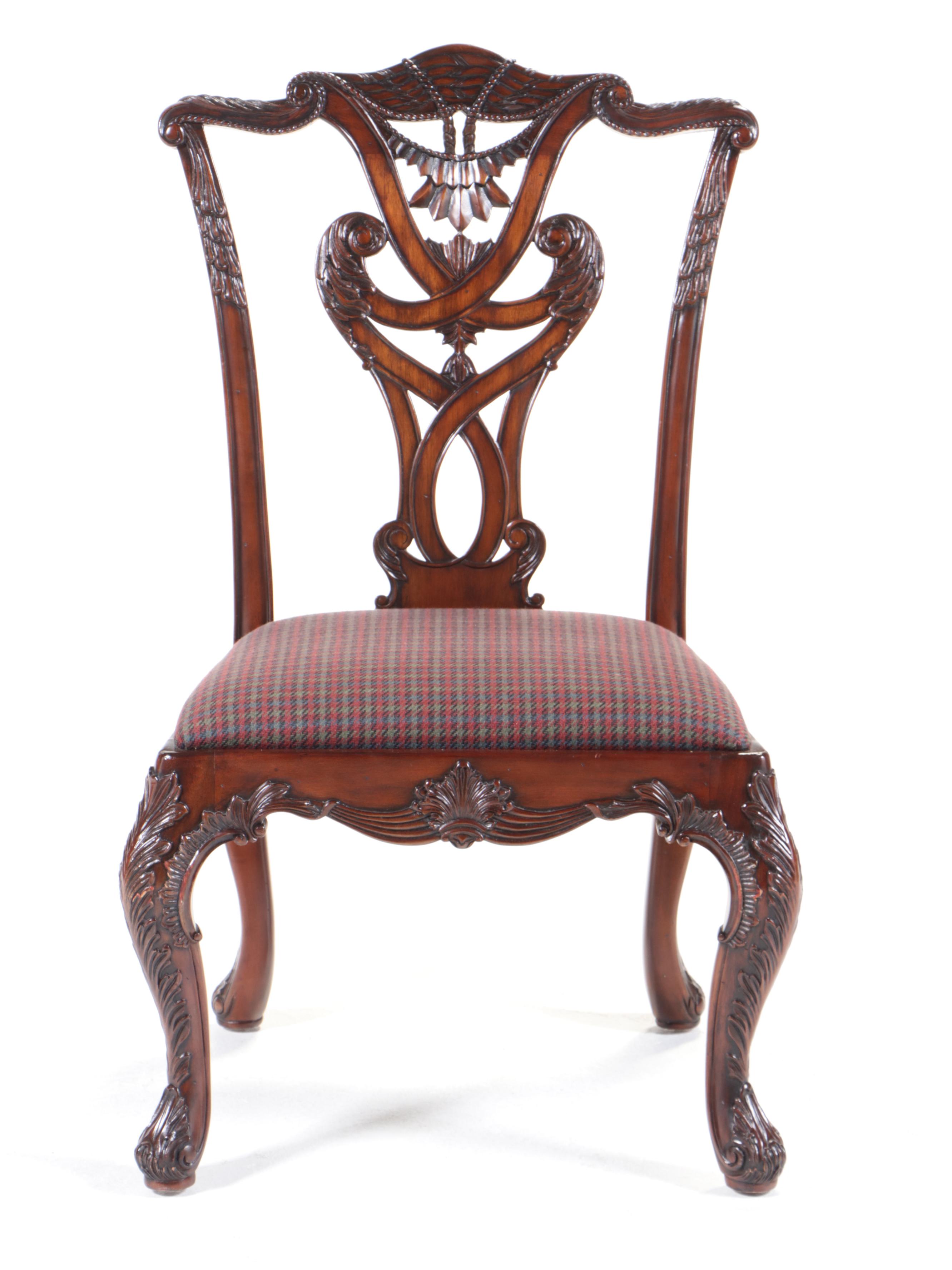 Five-Piece Henredon Federal Style Mahogany and Flame Mahogany Dining Set