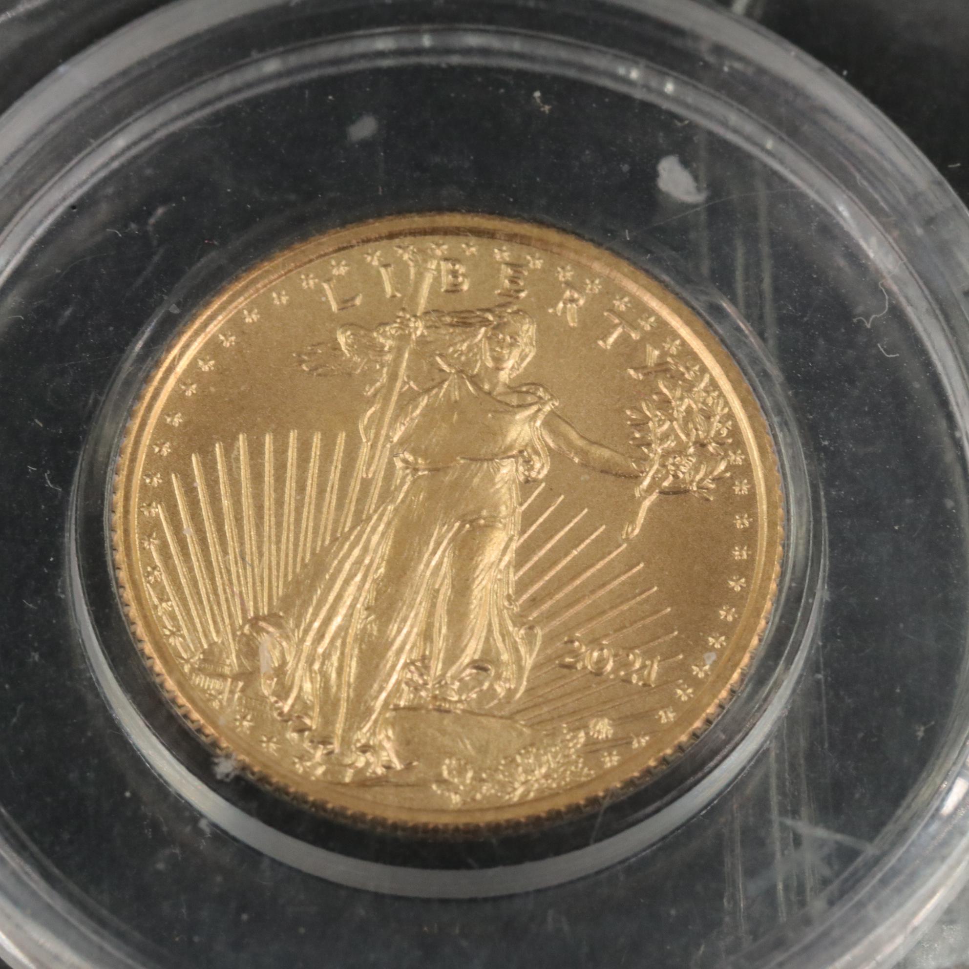 2021 $5 1/10th Oz. Gold Eagle Bullion Coin