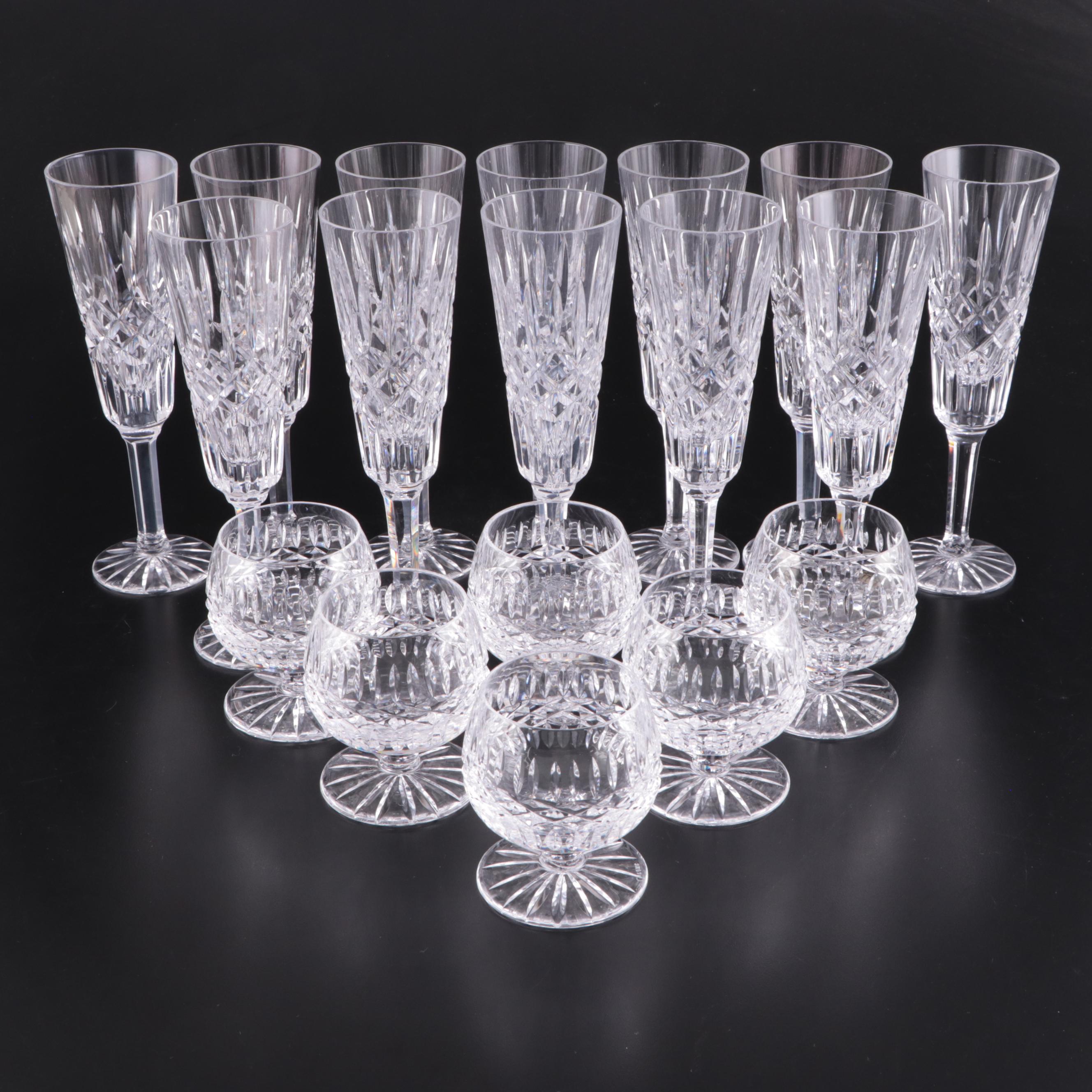 Tyrone Crystal "Enniskillen" Champagne Flutes and Brandy Glasses EBTH