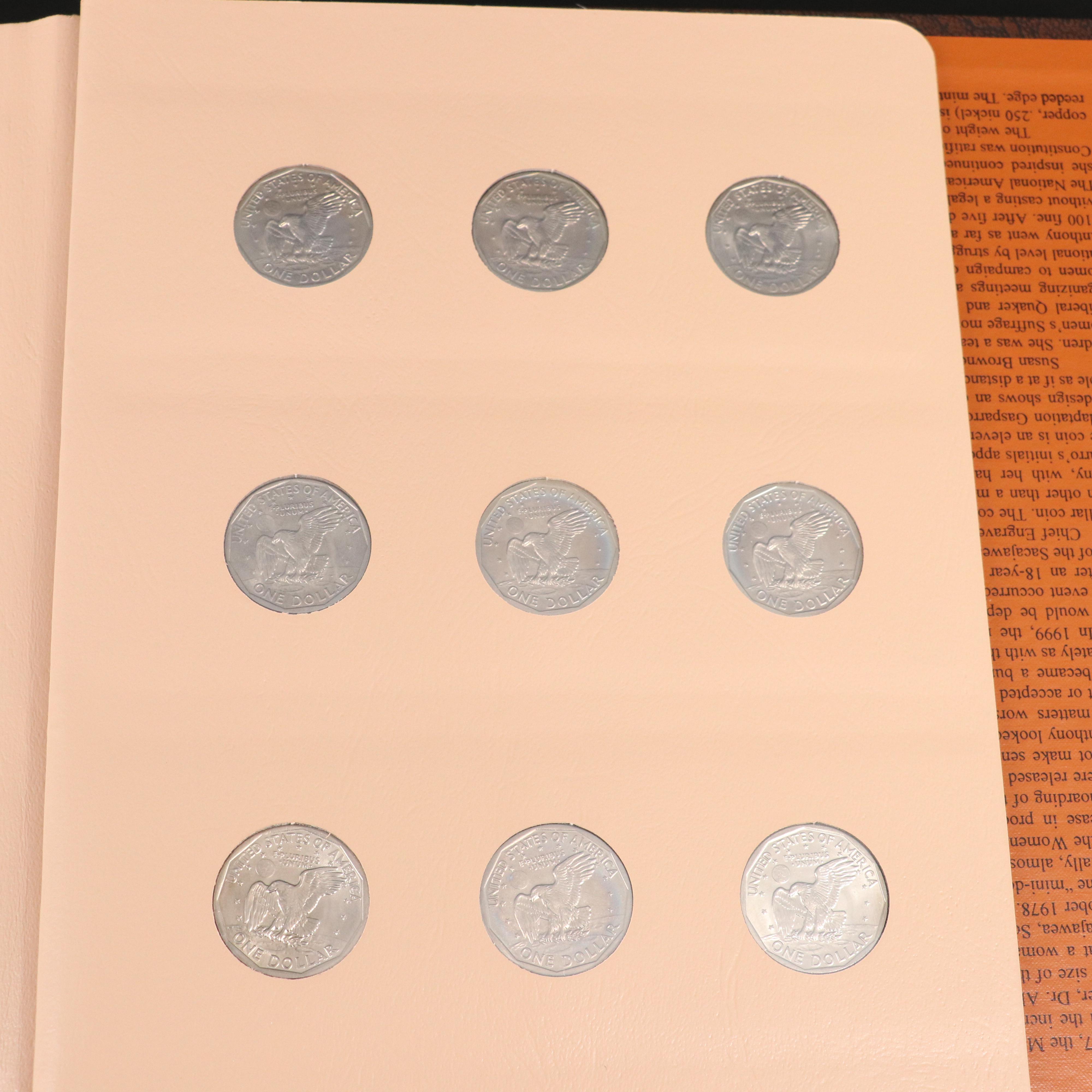 Complete Susan B. Anthony Dollar Set in a Dansco Album