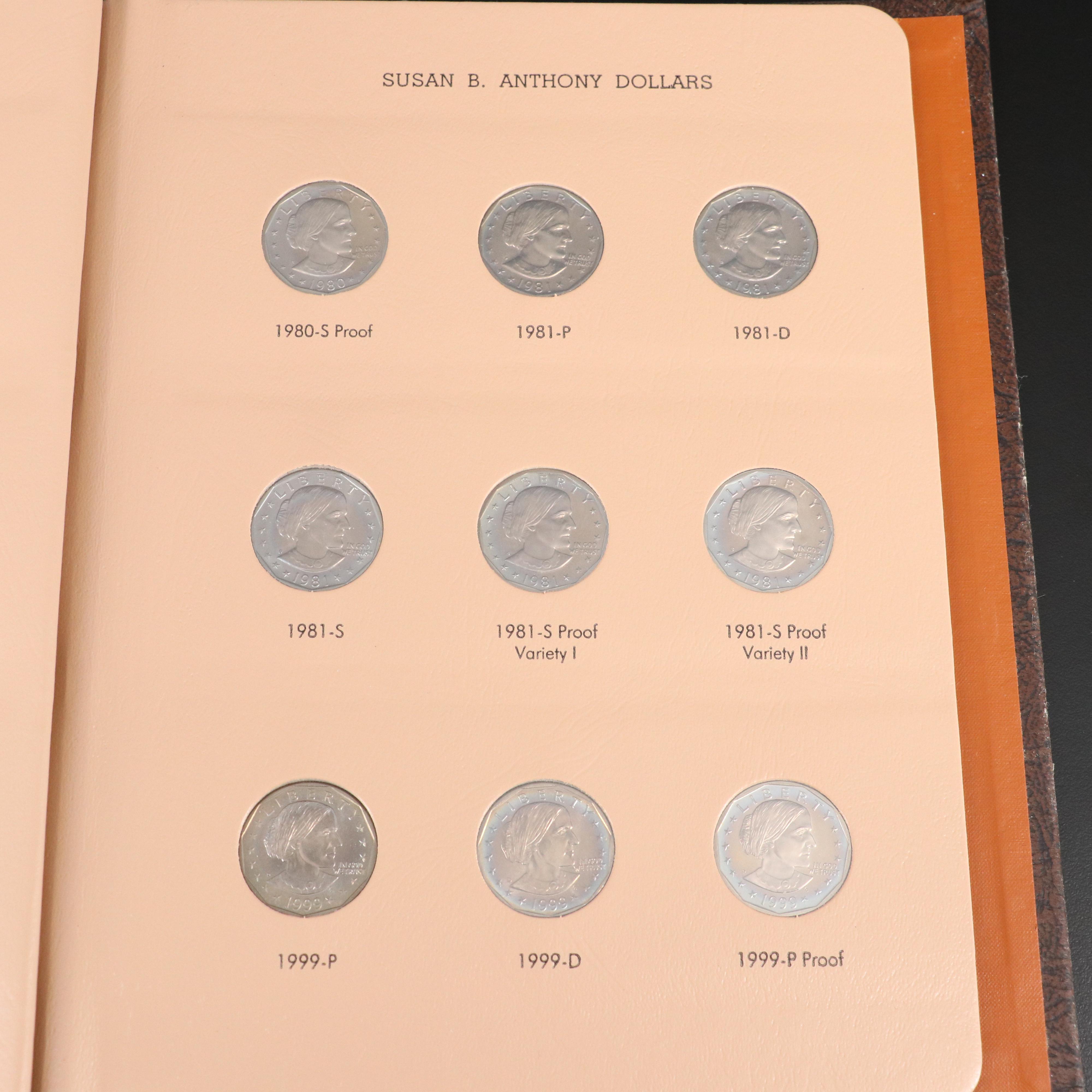 Complete Susan B. Anthony Dollar Set in a Dansco Album