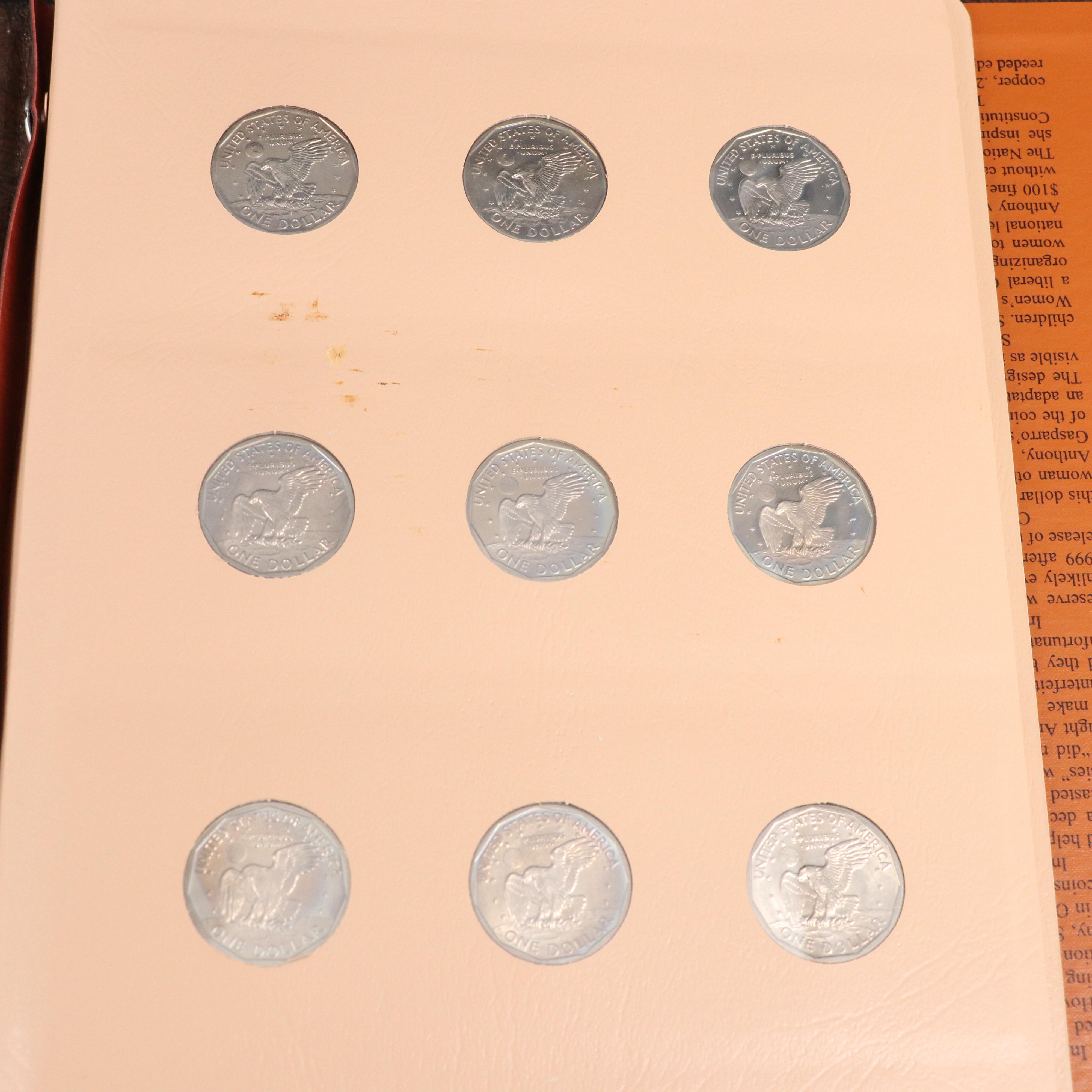Complete Susan B. Anthony Dollar Set in a Dansco Album