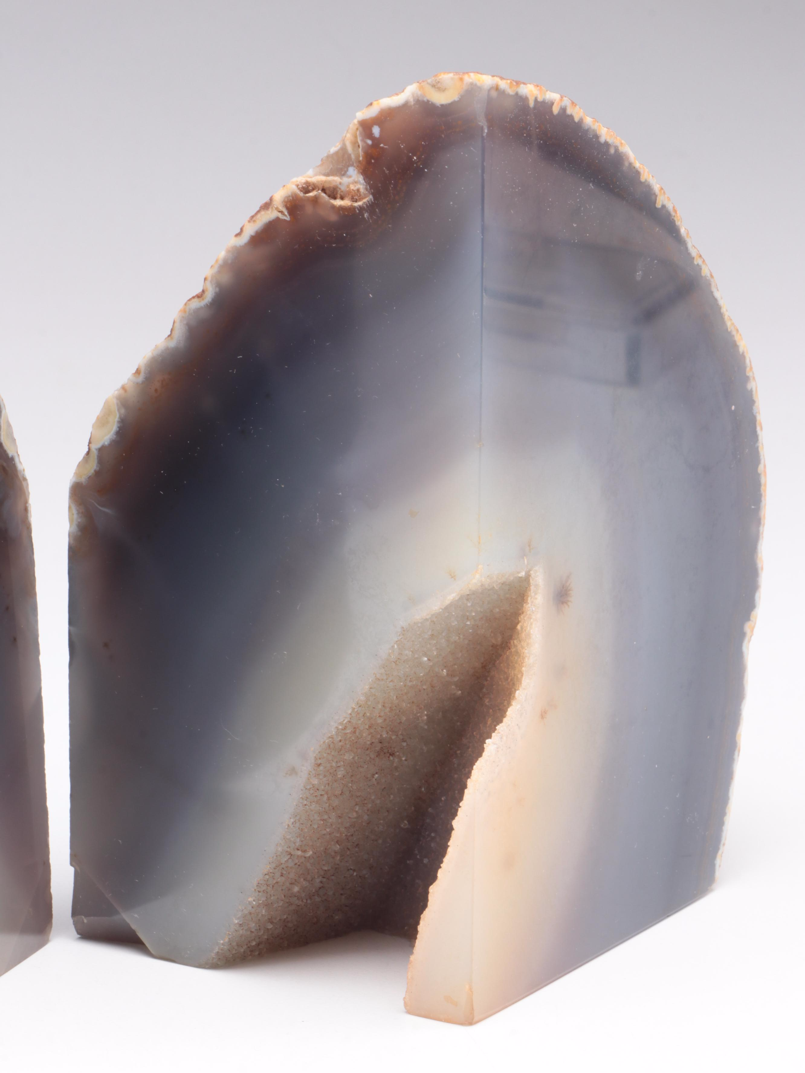 Agate Geode Bookends