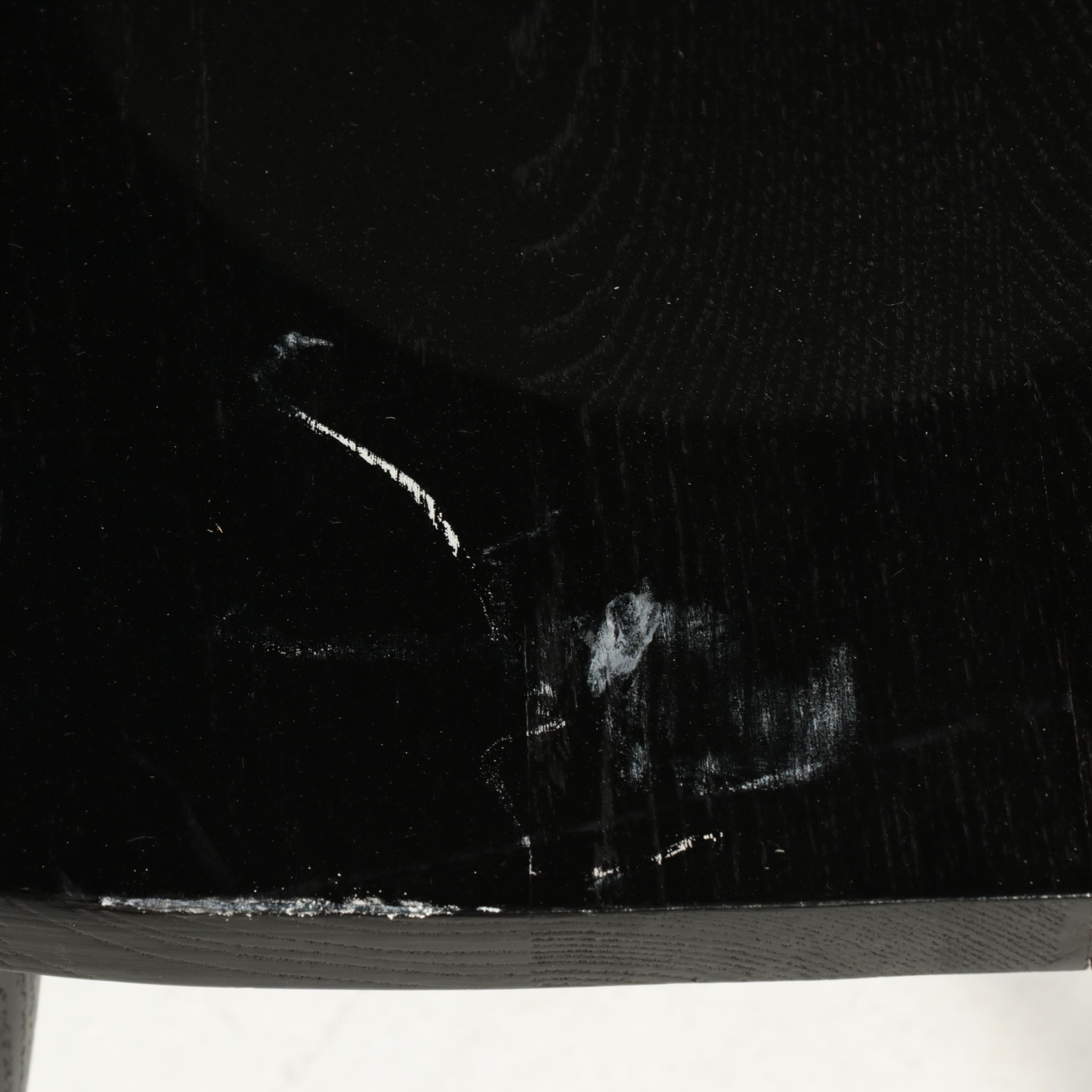 Four Farmhouse Style Ebonized Wood Spindle Dining Chairs