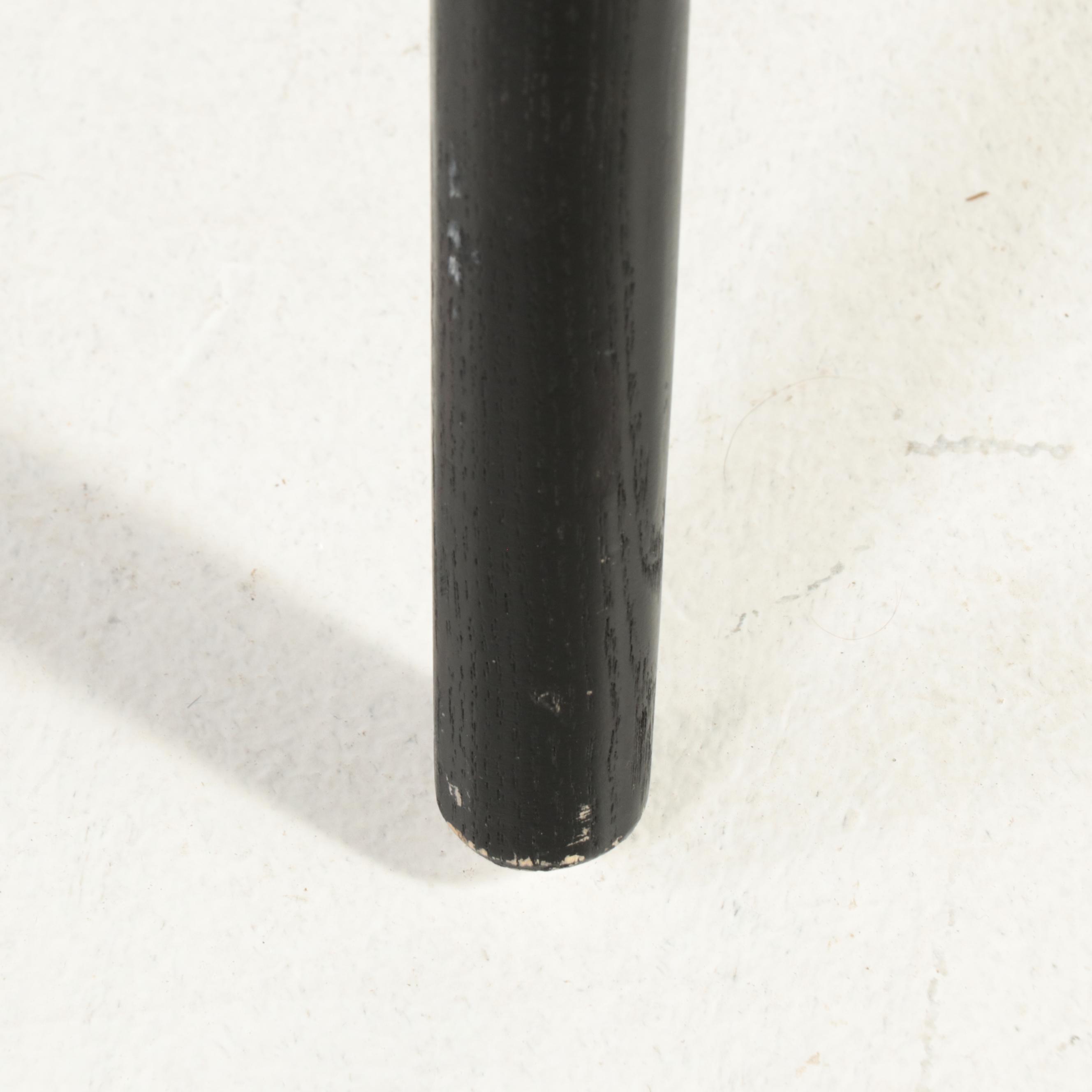 Four Farmhouse Style Ebonized Wood Spindle Dining Chairs